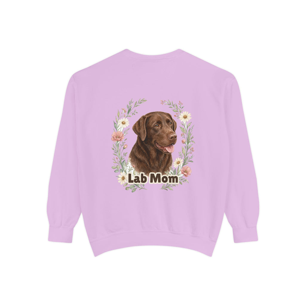 Chocolate Lab Mom Shirt, Labrador Mom Tee, Dog Mom Gift, Wildflower Dog Lover Sweatshirt, Cute Dog Owner Gift