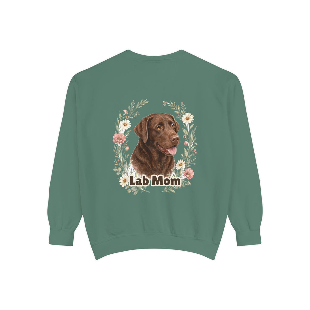 Chocolate Lab Mom Shirt, Labrador Mom Tee, Dog Mom Gift, Wildflower Dog Lover Sweatshirt, Cute Dog Owner Gift