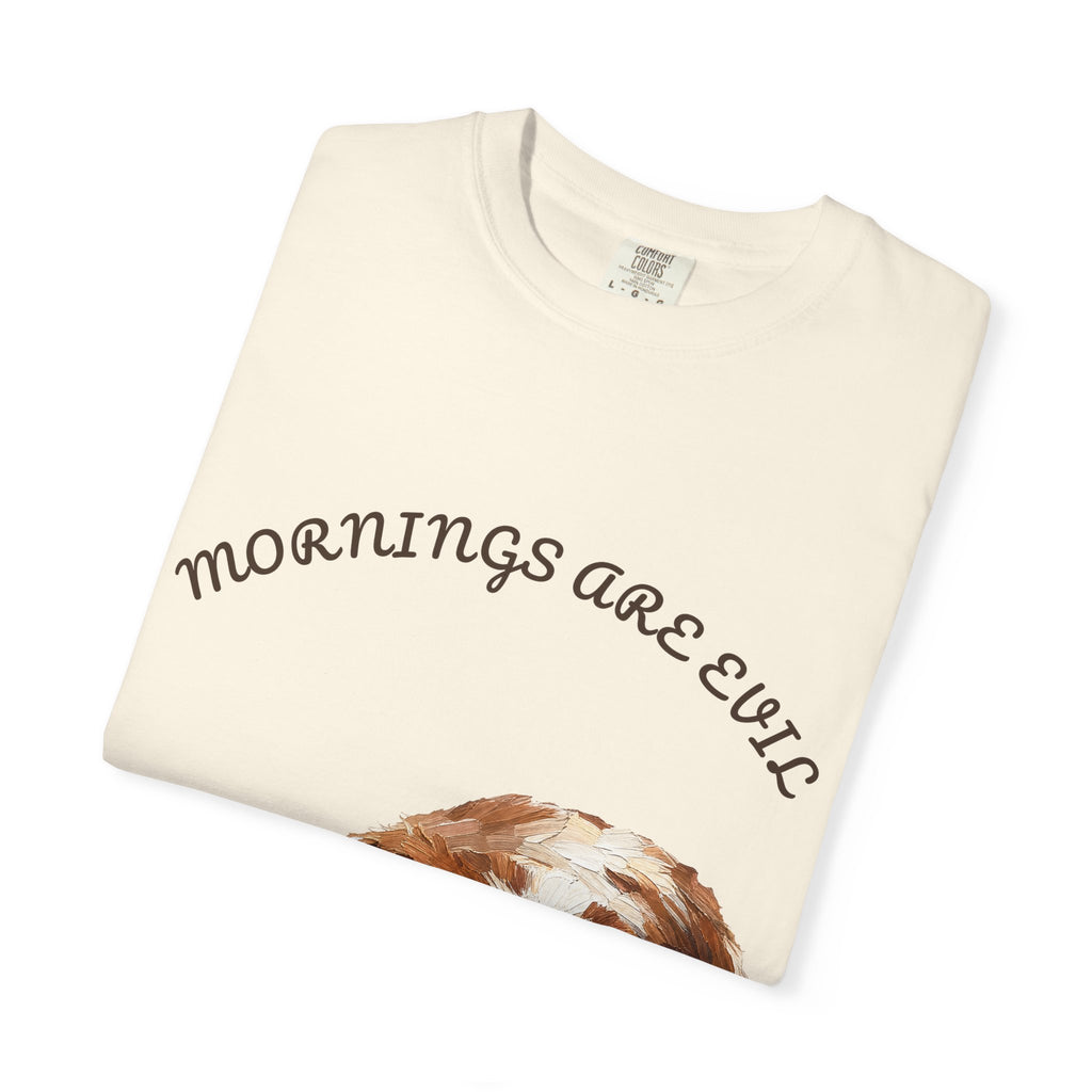 Mornings Are Evil Shirt, Funny Lazy Dog Coffee Tee, Not a Morning Person Gift, Painterly Dog Lover Sweatshirt