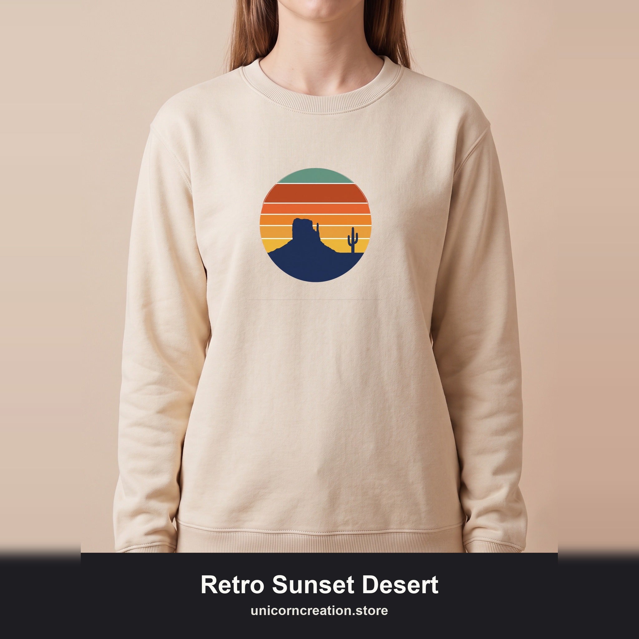 Retro Sunset Desert Shirt, Vintage Cactus Tee, Southwest Nature Gift, 70s Landscape Sweatshirt
