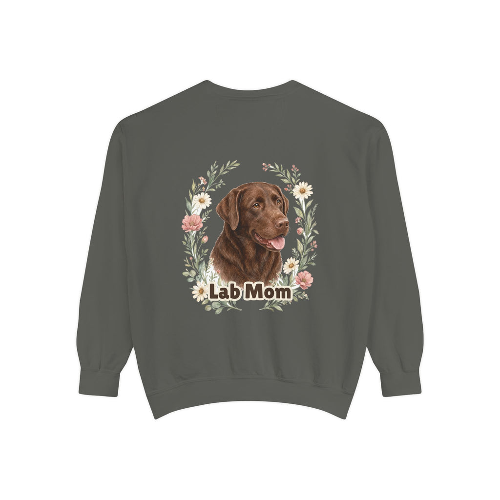 Chocolate Lab Mom Shirt, Labrador Mom Tee, Dog Mom Gift, Wildflower Dog Lover Sweatshirt, Cute Dog Owner Gift