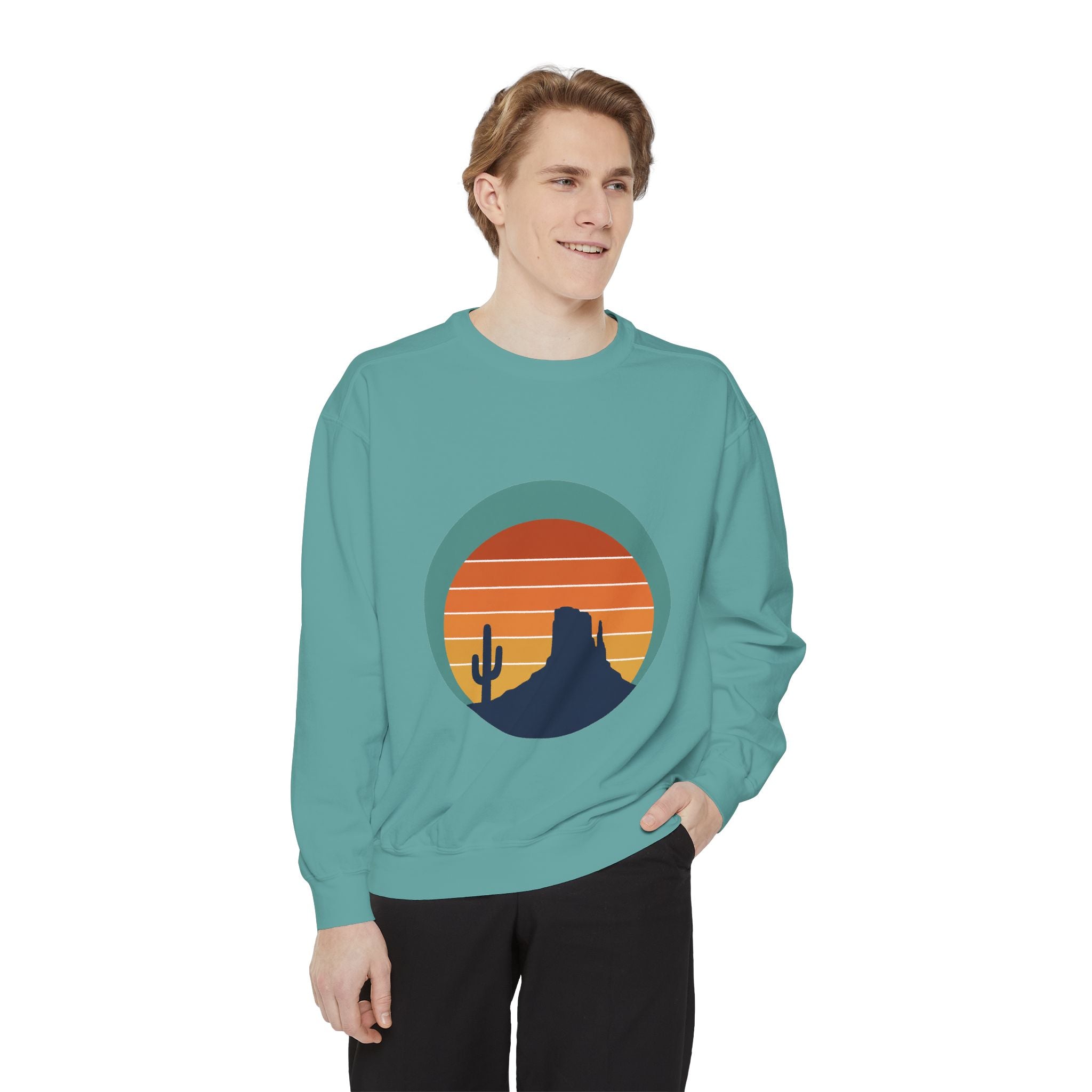 Retro Sunset Desert Shirt, Vintage Cactus Tee, Southwest Nature Gift, 70s Landscape Sweatshirt