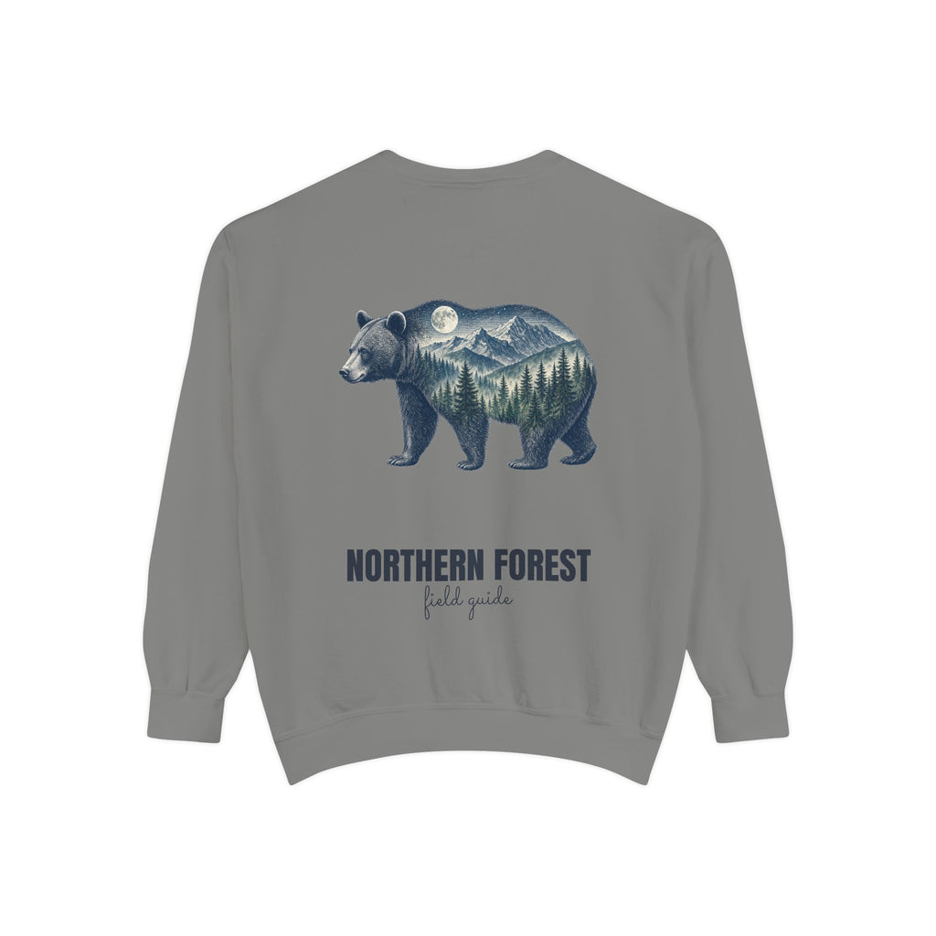Northern Forest Field Guide Shirt, Black Bear Double Exposure Tee, Woodland Wildlife Camping Gift, Nature Lover Sweatshirt