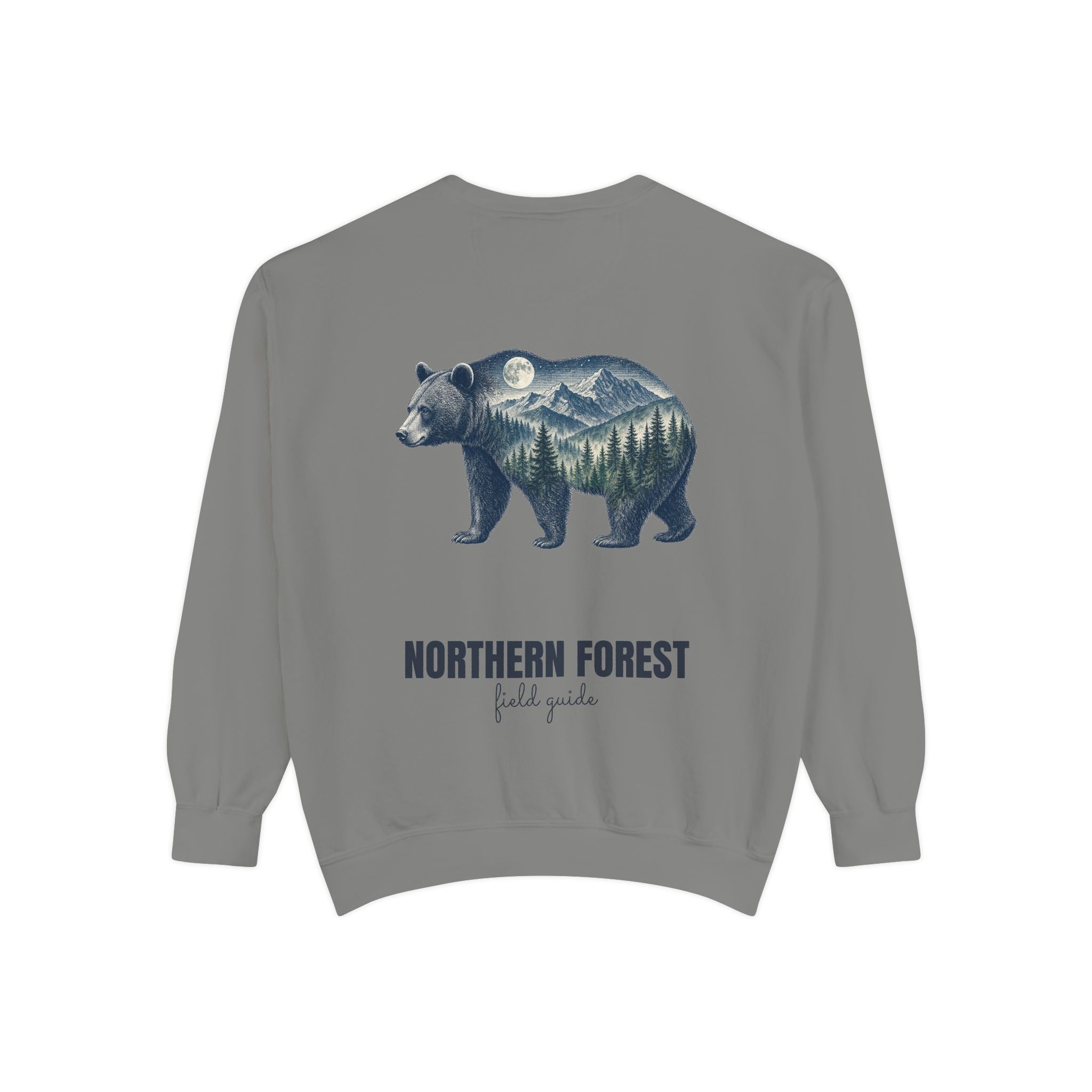 Northern Forest Field Guide Shirt, Black Bear Double Exposure Tee, Woodland Wildlife Camping Gift, Nature Lover Sweatshirt
