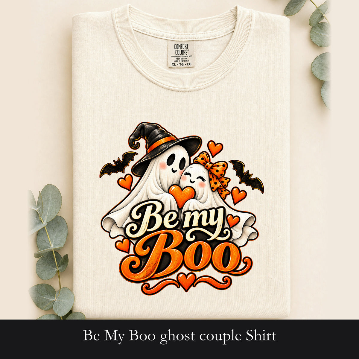 Be My Boo ghost couple Shirt | Halloween spooky hearts