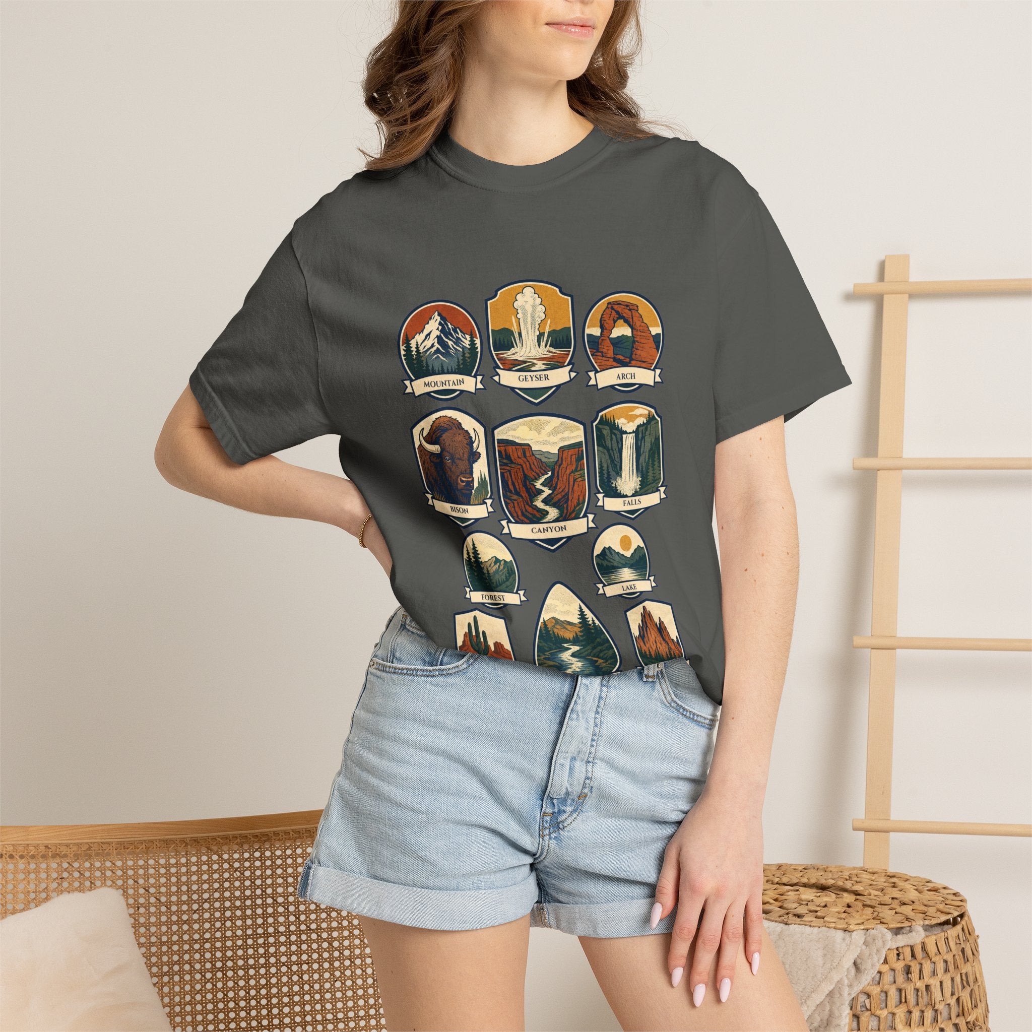 National Parks Shirt, 63 National Parks Badge Tee, Hiking Camping Gift, Retro Adventure Sweatshirt, Outdoor Nature Lover