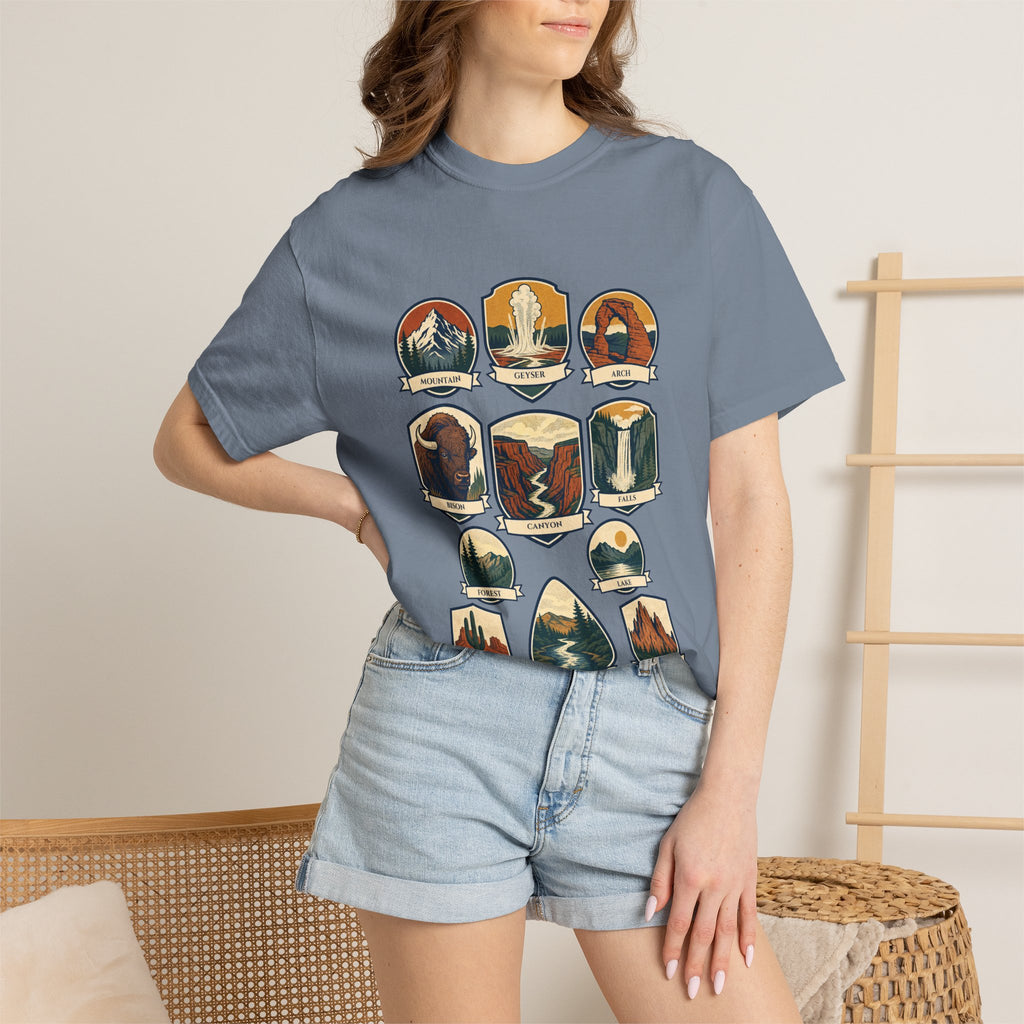 National Parks Shirt, 63 National Parks Badge Tee, Hiking Camping Gift, Retro Adventure Sweatshirt, Outdoor Nature Lover