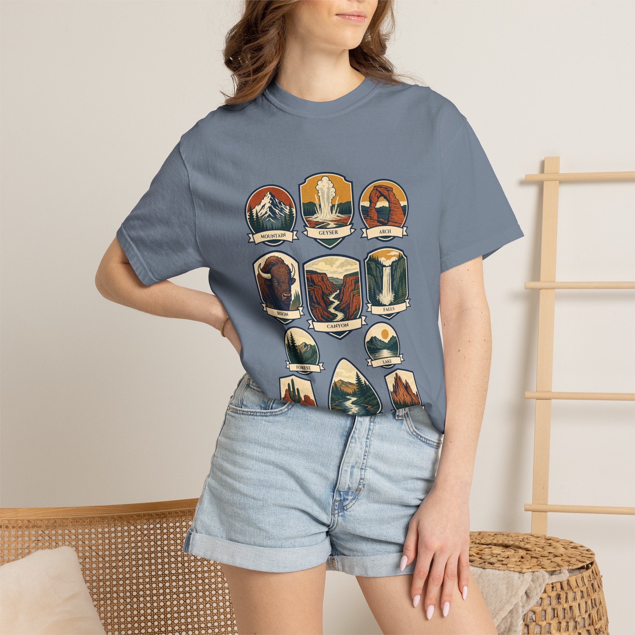 National Parks Shirt, 63 National Parks Badge Tee, Hiking Camping Gift, Retro Adventure Sweatshirt, Outdoor Nature Lover