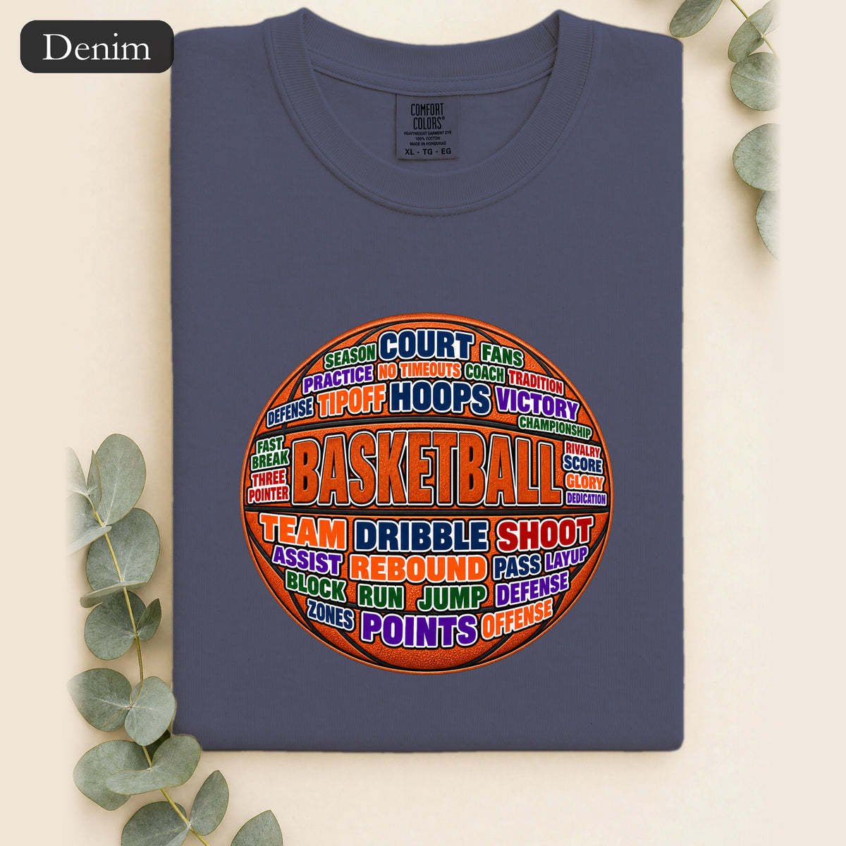 Basketball Word Art Shirt | Basketball Typography Tee