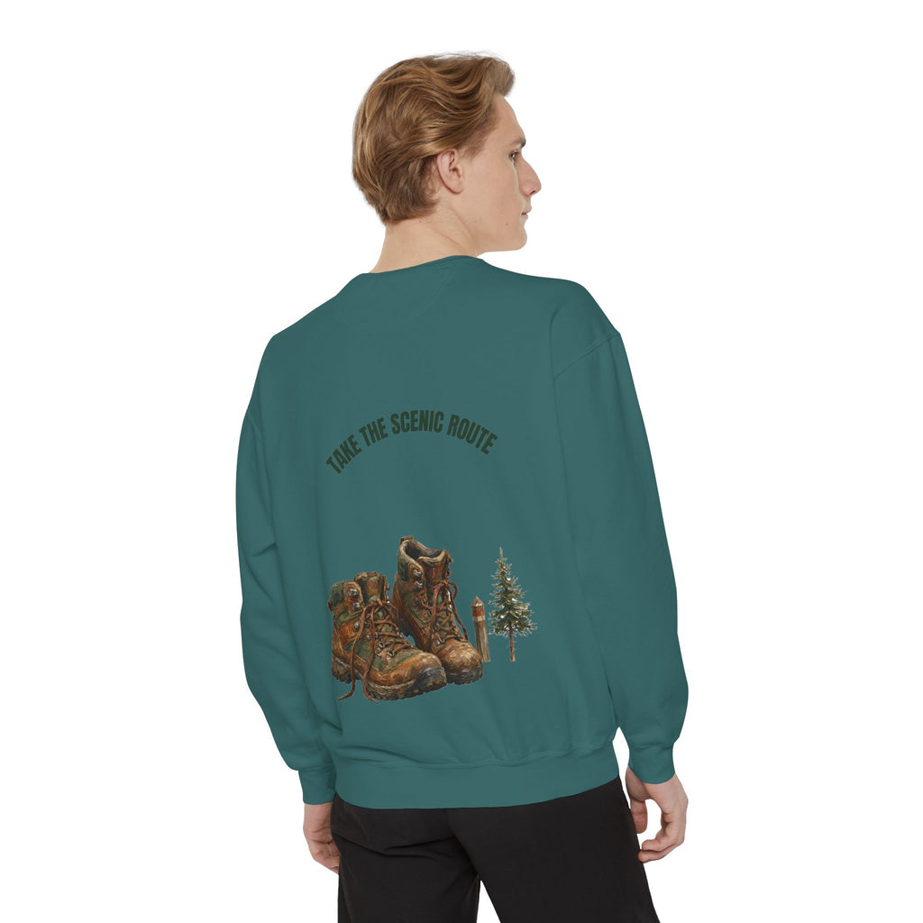 Take the Scenic Route Shirt, Hiking Trail Tee, Outdoor Adventure Nature Gift, Painterly Mountain Sweatshirt