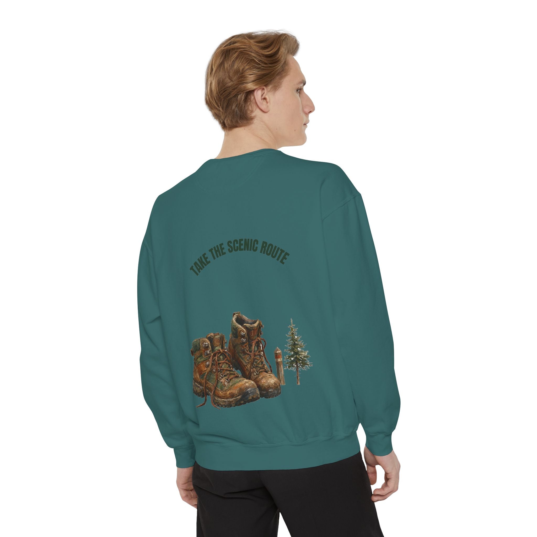 Take the Scenic Route Shirt, Hiking Trail Tee, Outdoor Adventure Nature Gift, Painterly Mountain Sweatshirt