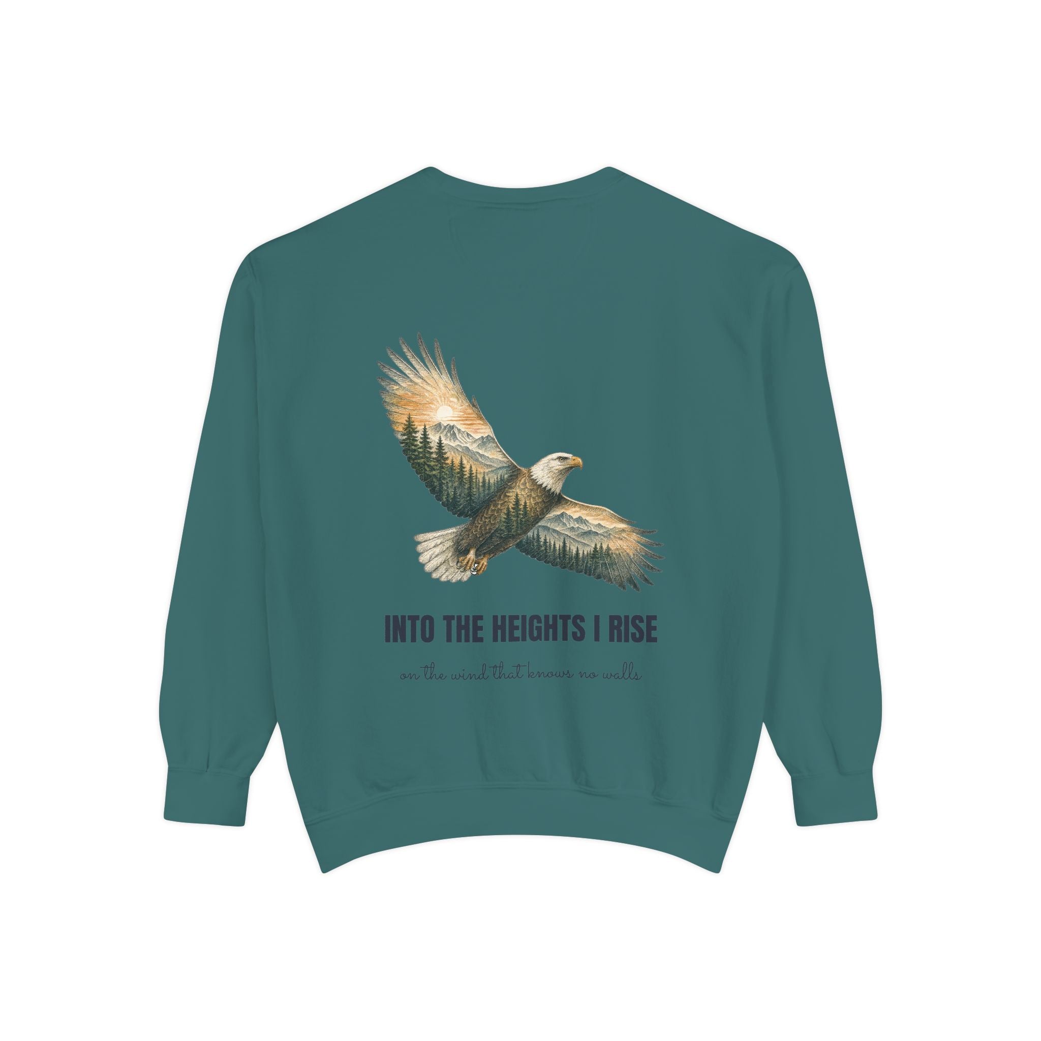 Into the Heights I Rise Shirt, Eagle Double Exposure Tee, Mountain Wilderness Adventure Gift, Woodland Nature Sweatshirt