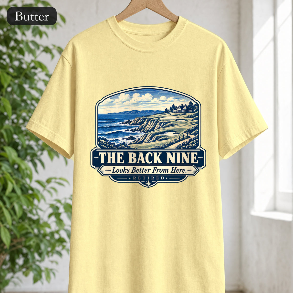 The Back Nine Shirt, Scenic Golf Coast Tee, Vintage Golf Course Graphic, Golfer Gift