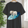 Surfing Dog Shirt, Painterly Surf Dog Tee, Beach Coastal Dog Lover Gift, Summer Ocean Dog Mom Sweatshirt