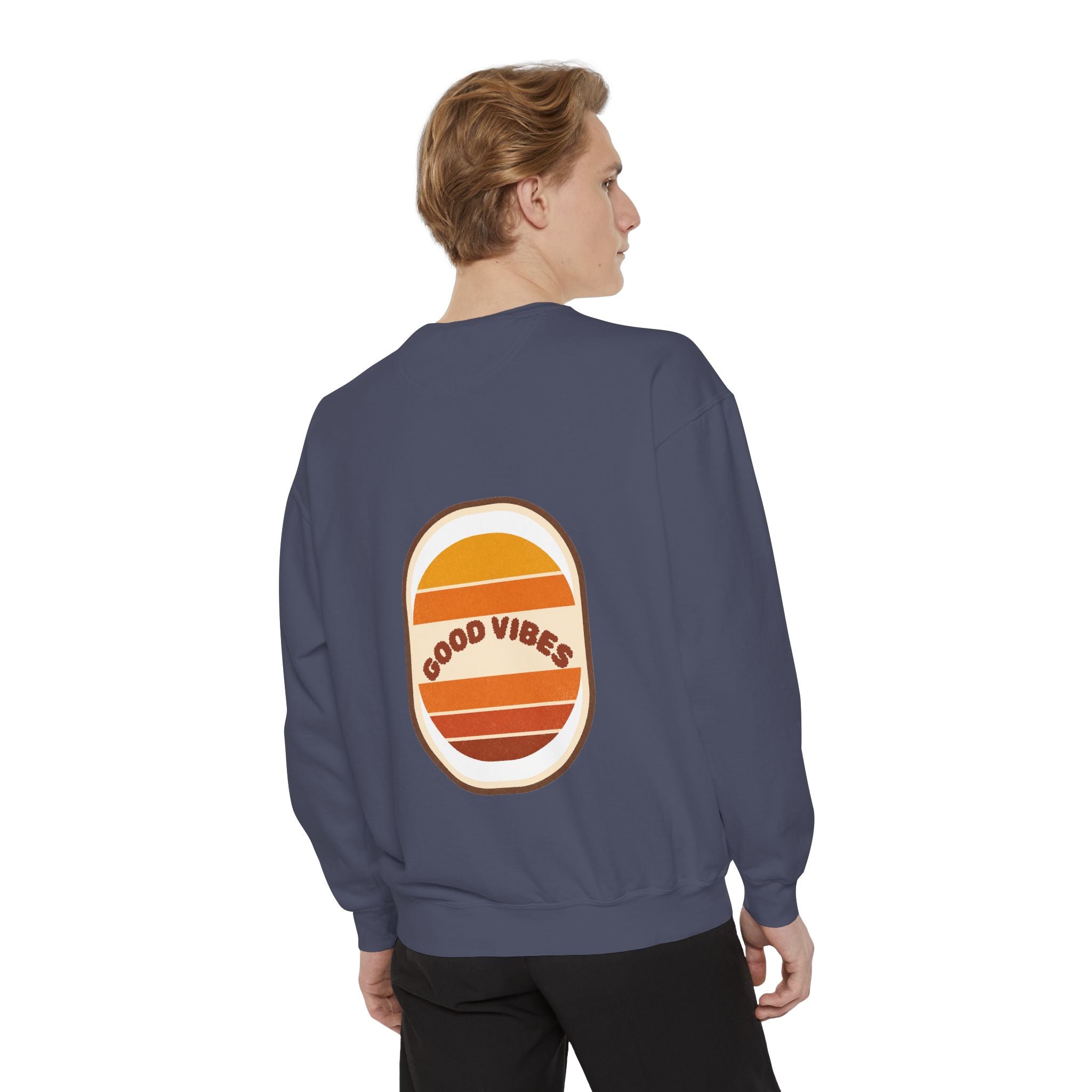 Good Vibes Retro Sunset Shirt, 70s Aesthetic Tee, Vintage Sunset Stripes Gift, Groovy Summer Sweatshirt