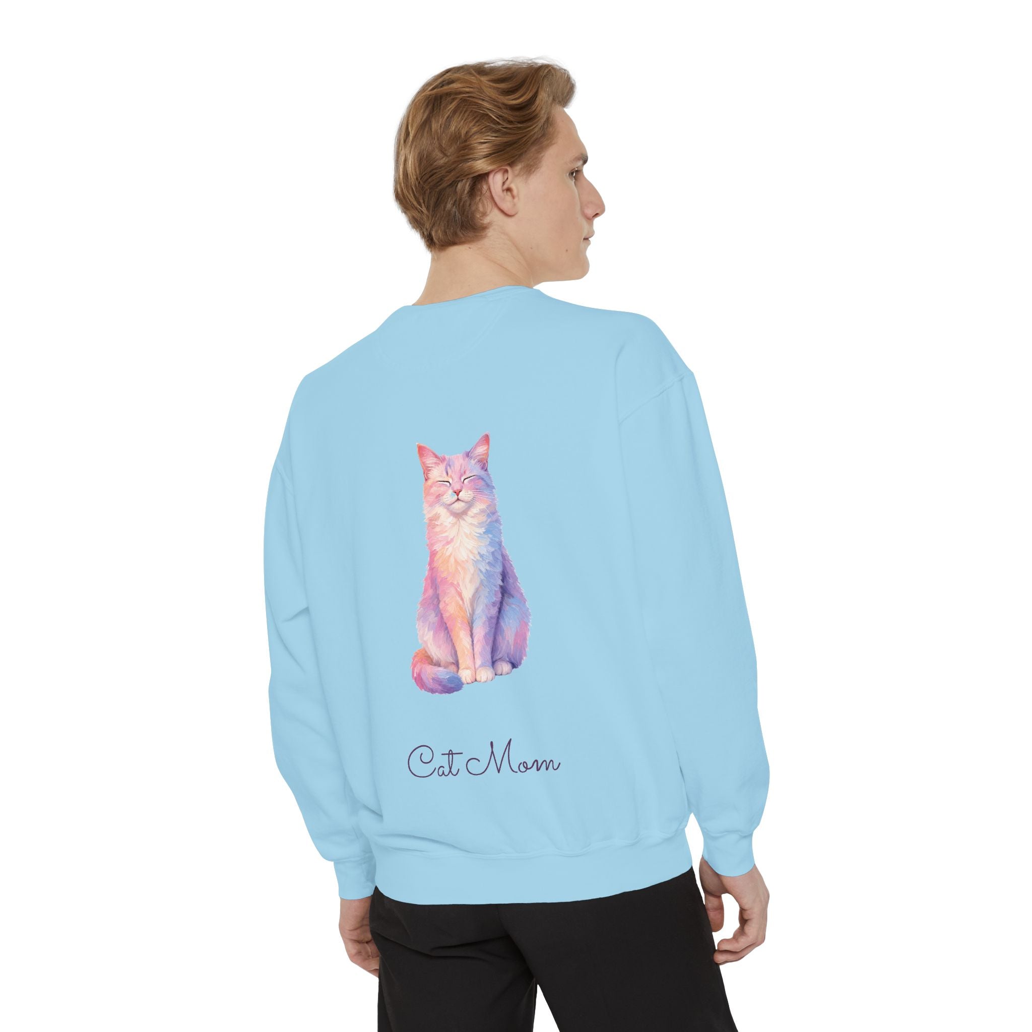 Cat Mom Shirt, Pastel Painterly Cat Tee, Cute Cat Lover Gift, Cat Owner Sweatshirt for Her