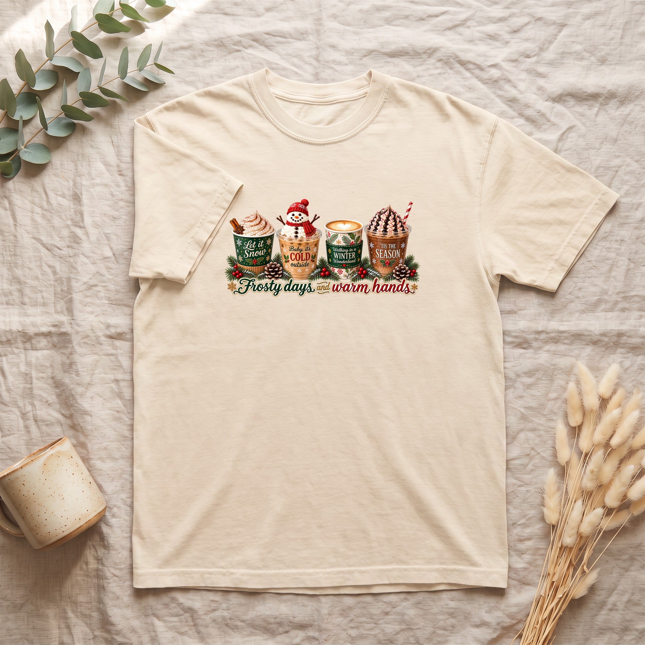 Cozy Holiday Hot Cocoa Graphic Shirt | Winter Drink Design