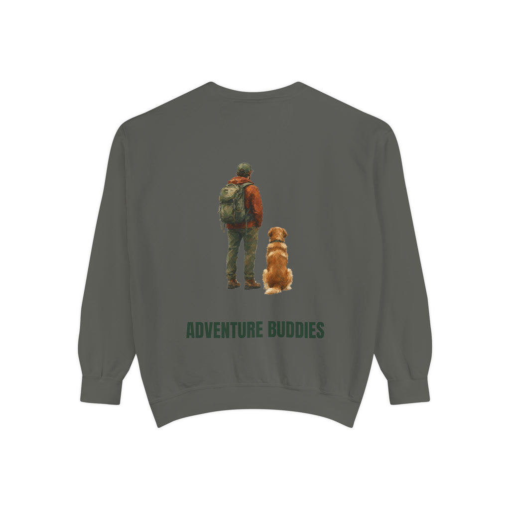 Adventure Buddies Shirt, Dog and Human Hiking Tee, Matching Dog Owner Gift, Painterly Outdoor Sweatshirt