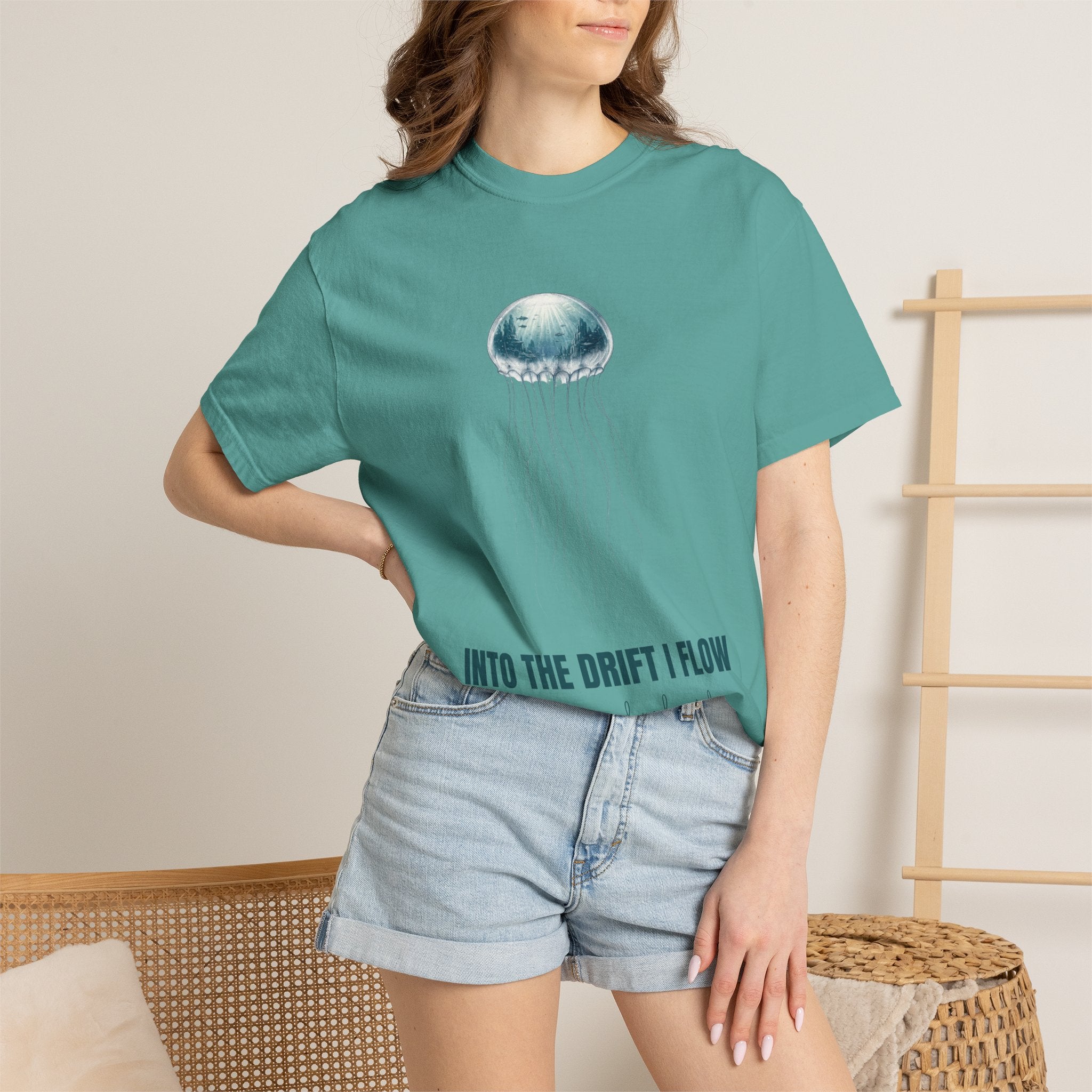 Into the Drift I Flow Shirt, Jellyfish Double Exposure Tee, Ocean Diver Sea Life Gift, Nautical Marine Sweatshirt