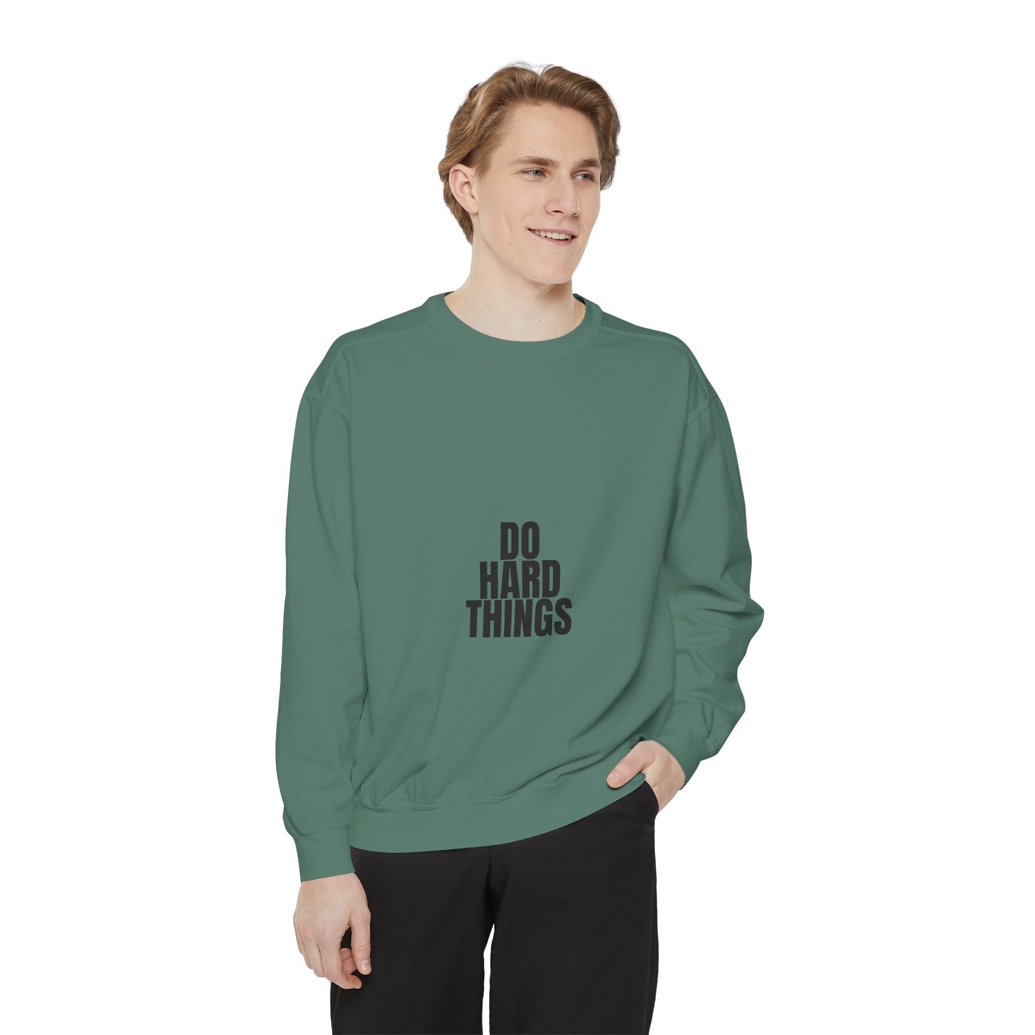 Do Hard Things Shirt, Minimalist Motivational Tee, Gym Fitness Mindset Gift, Bold Typography Sweatshirt