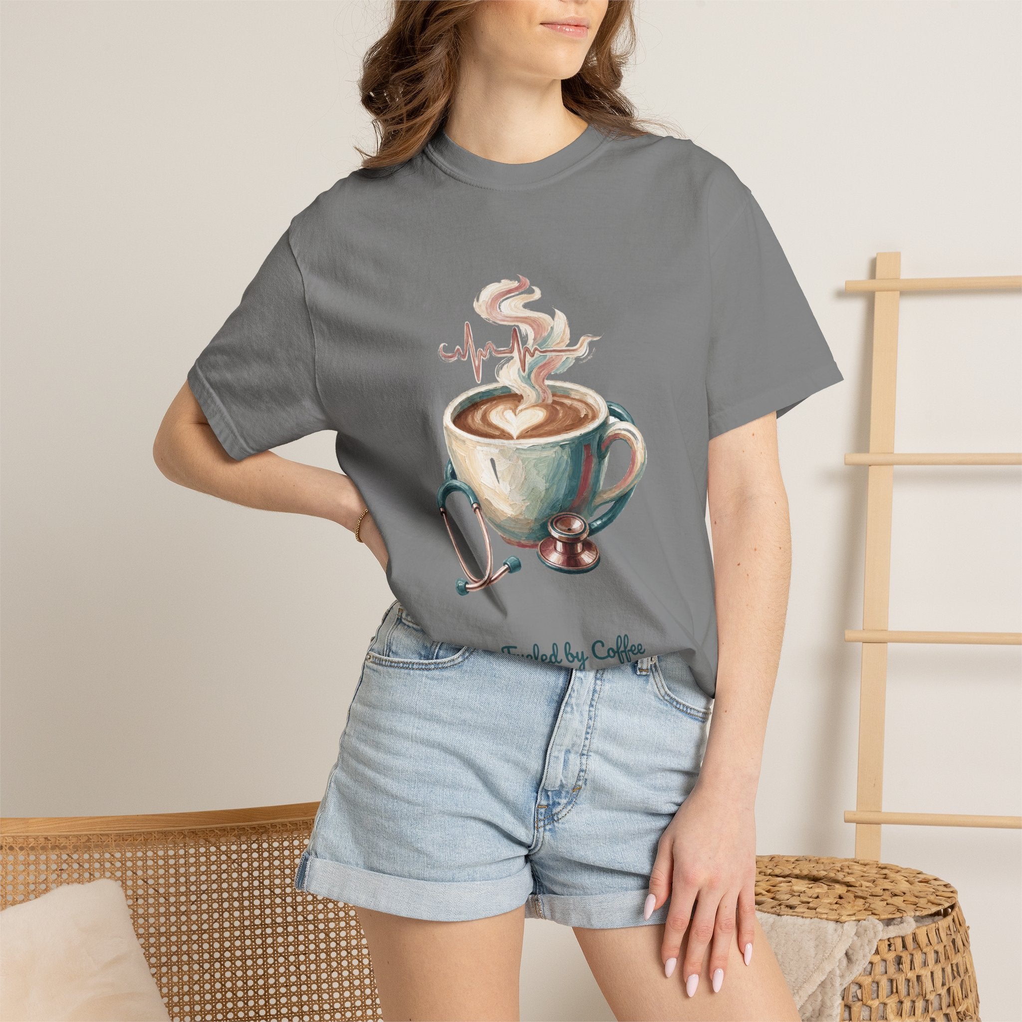 Nurse Shirt, Fueled by Coffee and Compassion Tee, Nurse Week RN Gift, Painterly Nurse Coffee Sweatshirt