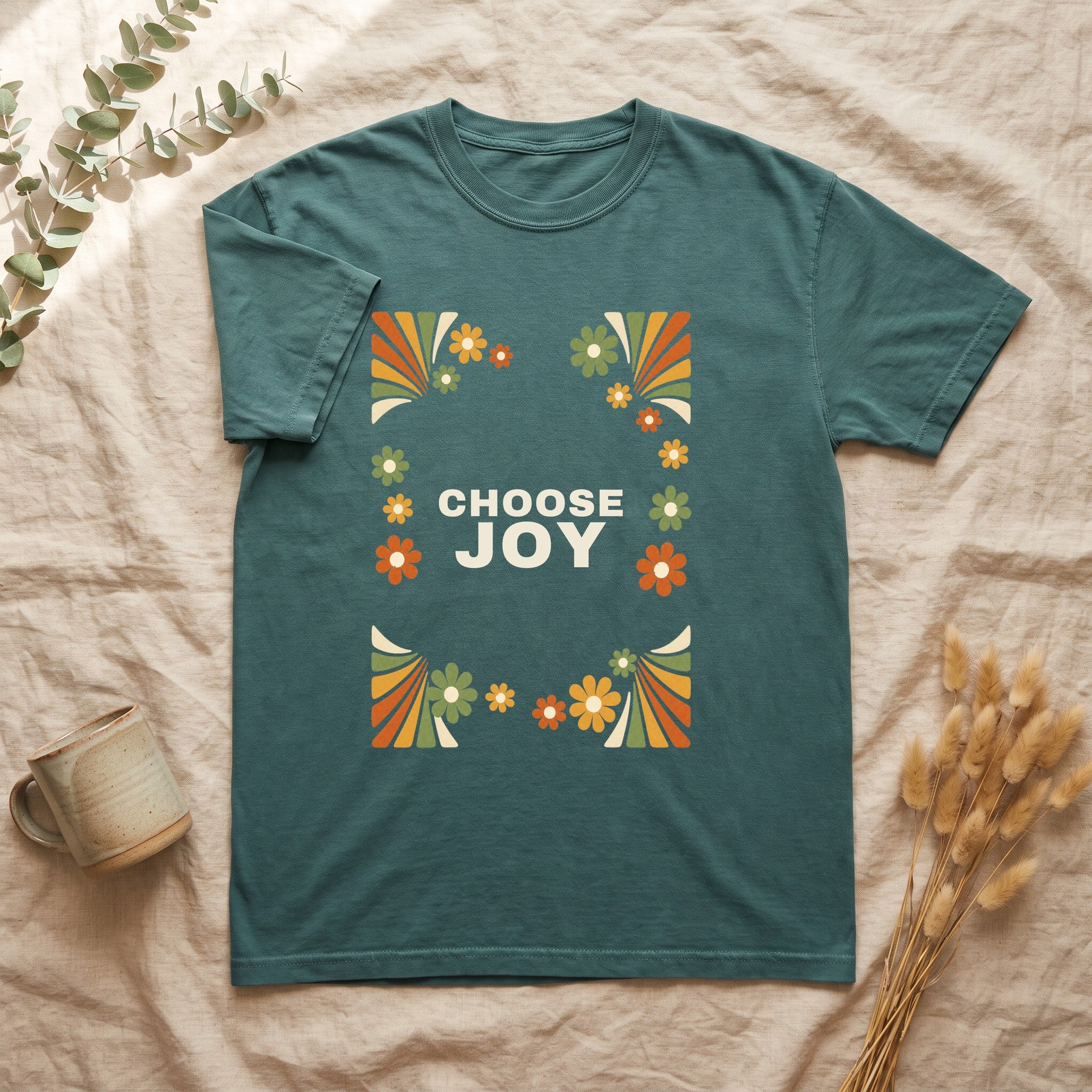 Choose Joy Shirt, Retro Groovy Tee, 70s Aesthetic Gift, Positive Affirmation Sweatshirt
