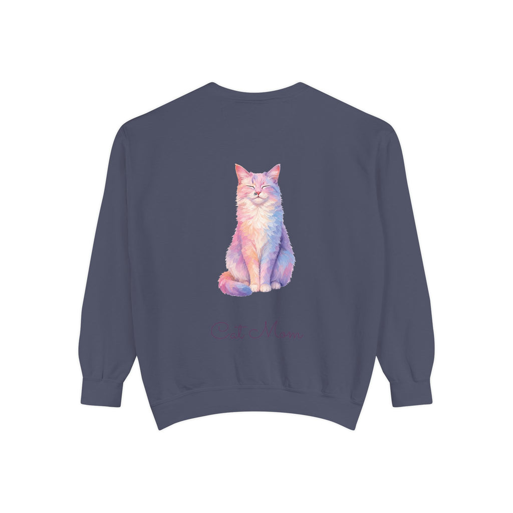 Cat Mom Shirt, Pastel Painterly Cat Tee, Cute Cat Lover Gift, Cat Owner Sweatshirt for Her