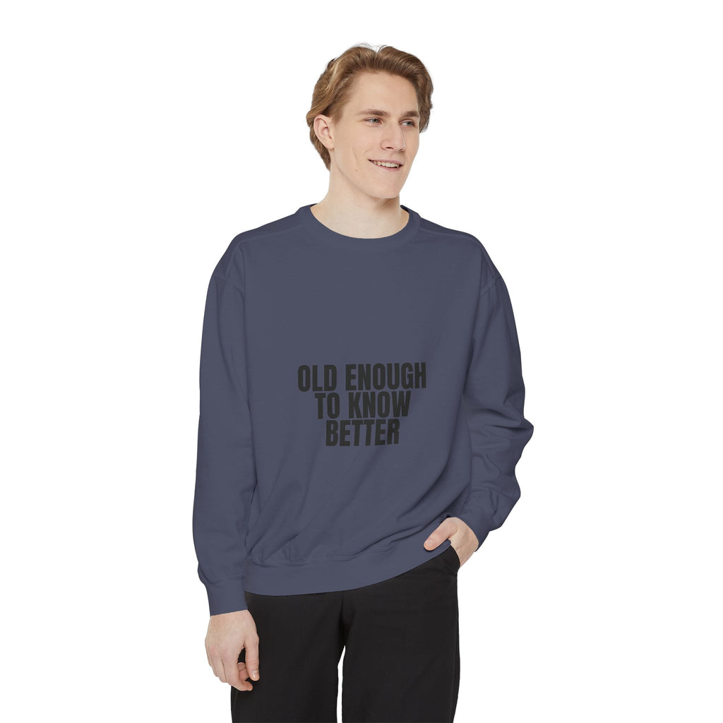 Old Enough To Know Better Shirt, Funny Sarcastic Tee, Gag Gift, Humor Sweatshirt