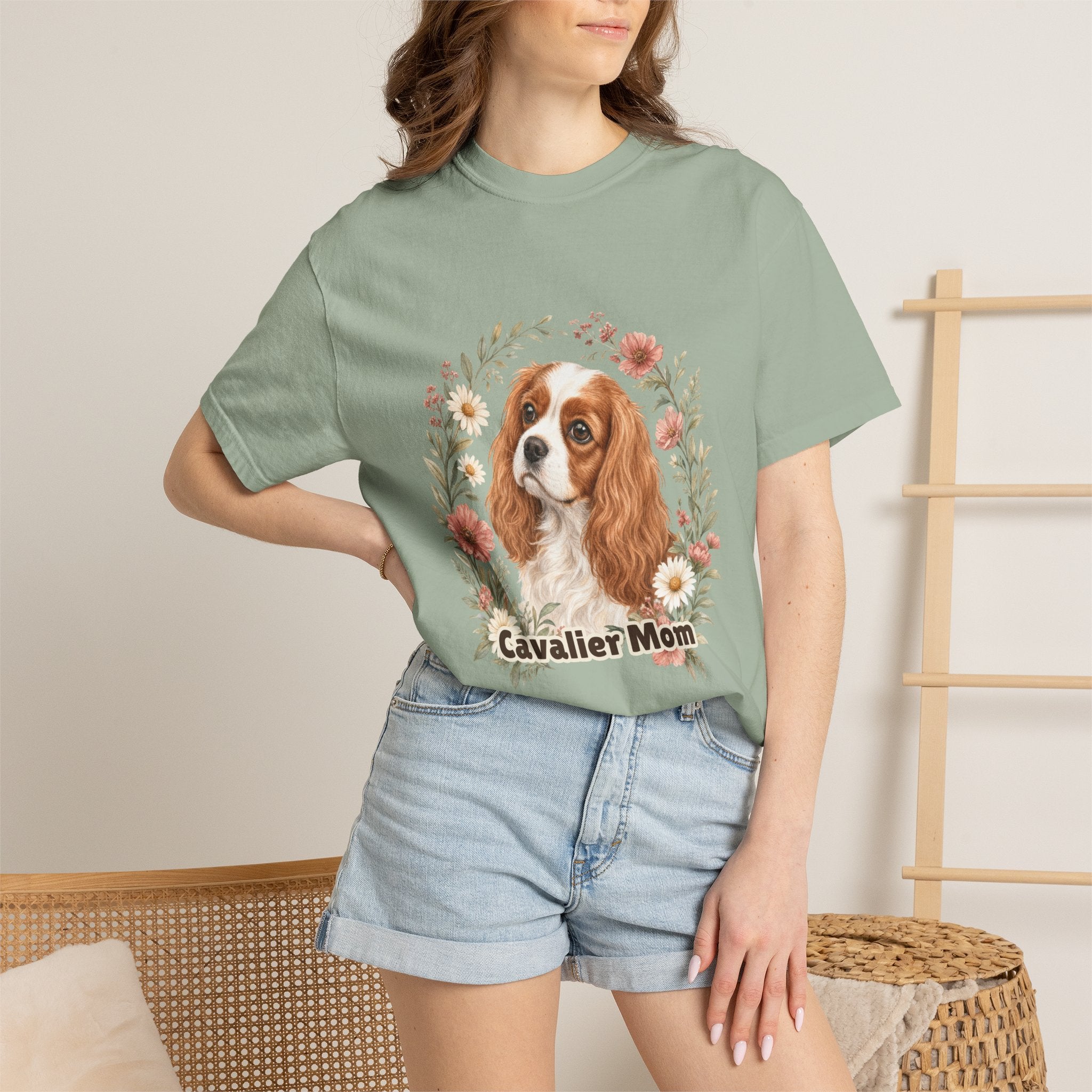 Cavalier Mom Shirt, Cavalier King Charles Spaniel Tee, Dog Mom Gift, Wildflower Dog Lover Sweatshirt
