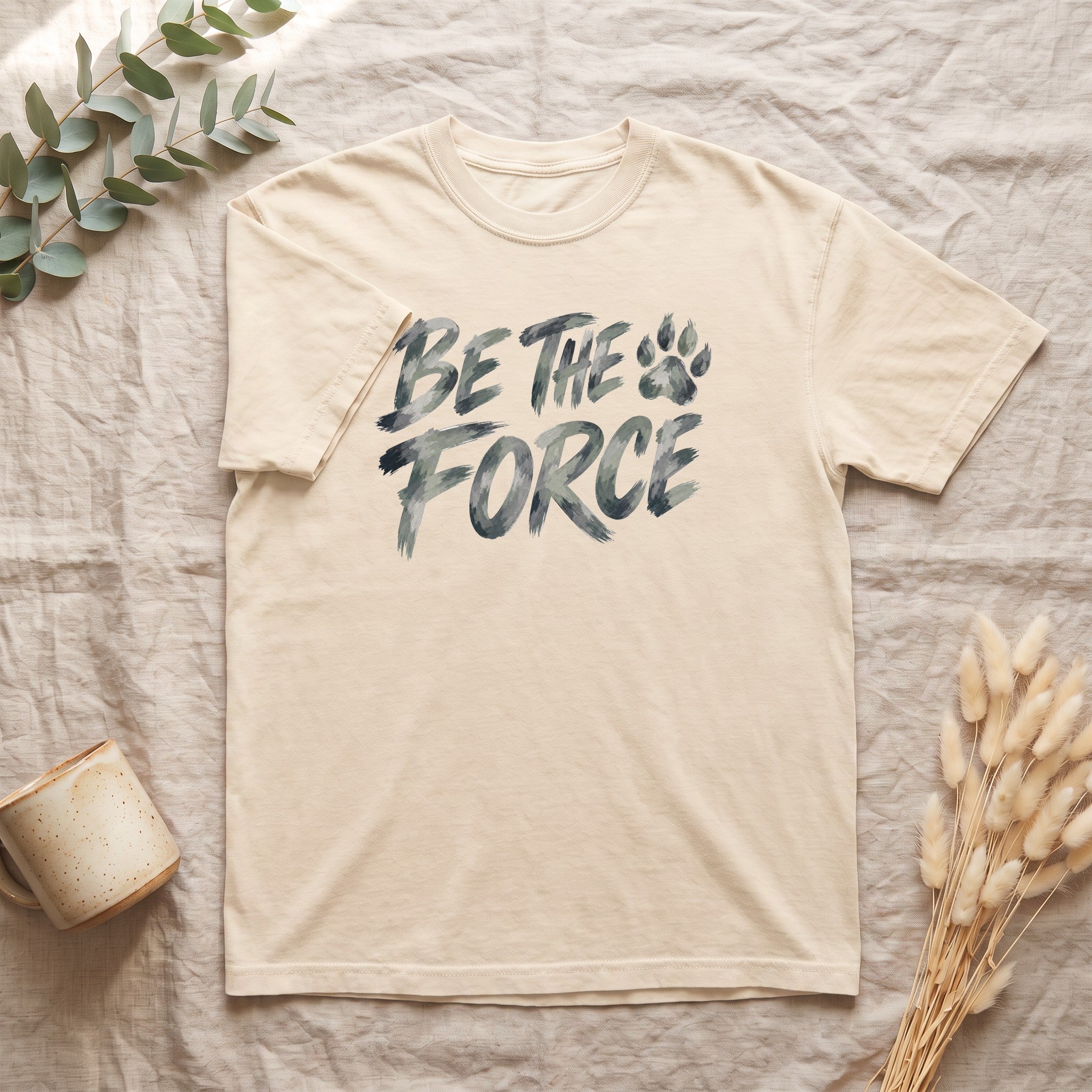 Be The Force Shirt, Camo Motivational Tee, Inspirational Encouragement Gift, Positive Vibes Paw Print Sweatshirt