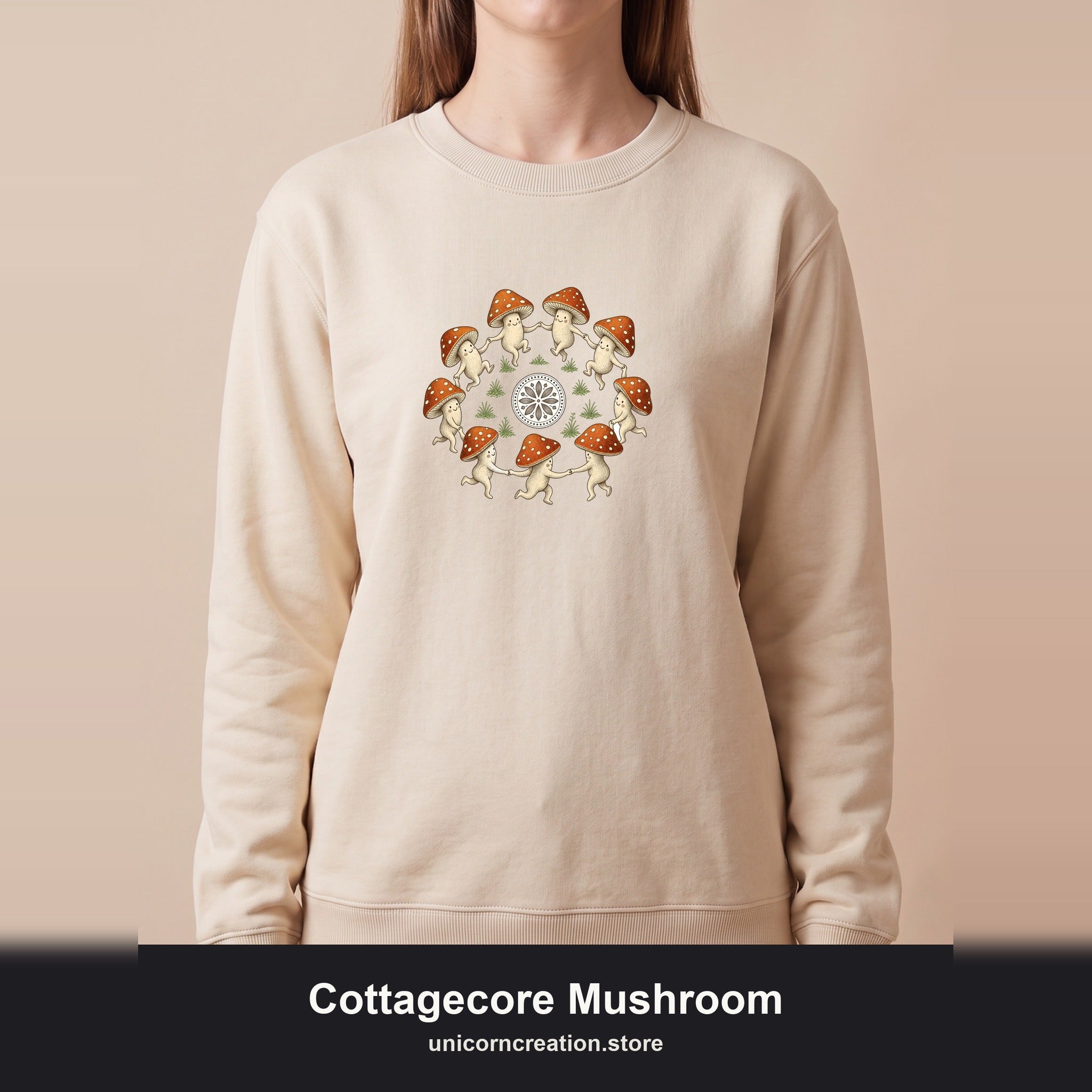 Cottagecore Mushroom Shirt, Fairy Ring Tee, Goblincore Nature Gift, Whimsical Mushroom Sweatshirt