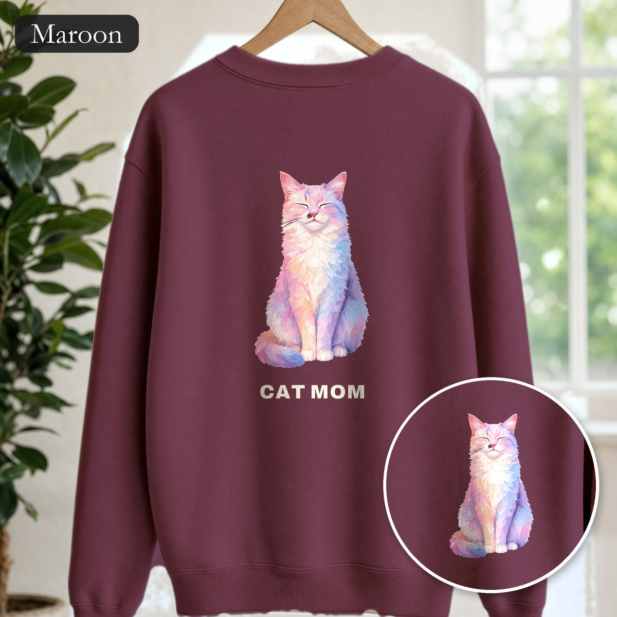 Cat Mom Shirt, Pastel Painterly Cat Tee, Cute Cat Lover Gift, Cat Owner Sweatshirt for Her