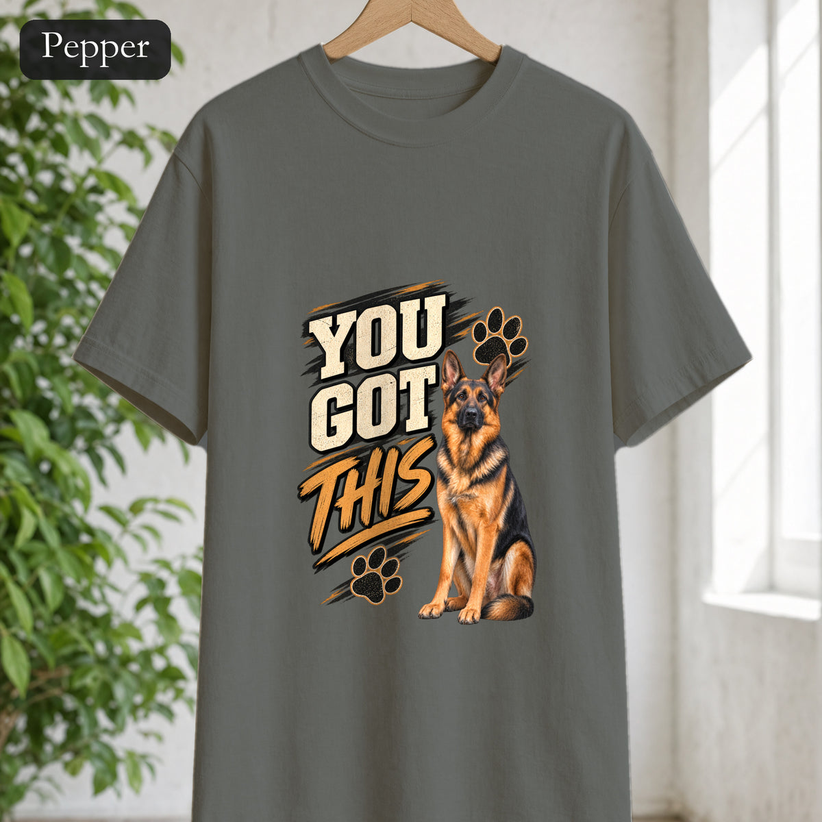 You Got This German Shepherd Shirt, GSD Dog Lover Motivational Tee, Encouragement Dog Mom Gift, Painterly Dog Shirt