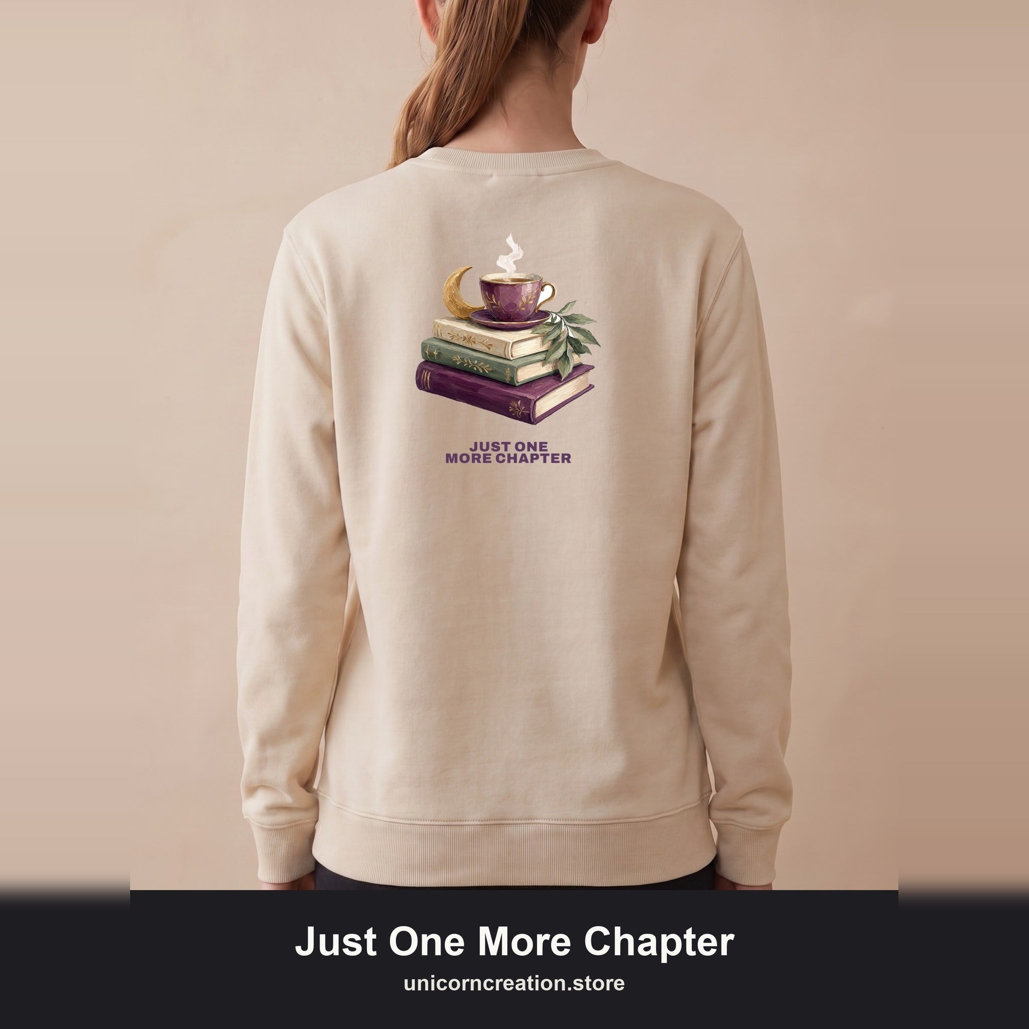 Just One More Chapter Shirt, Bookish Reader Tee, Book Lover Cozy Gift, Painterly Reading Sweatshirt