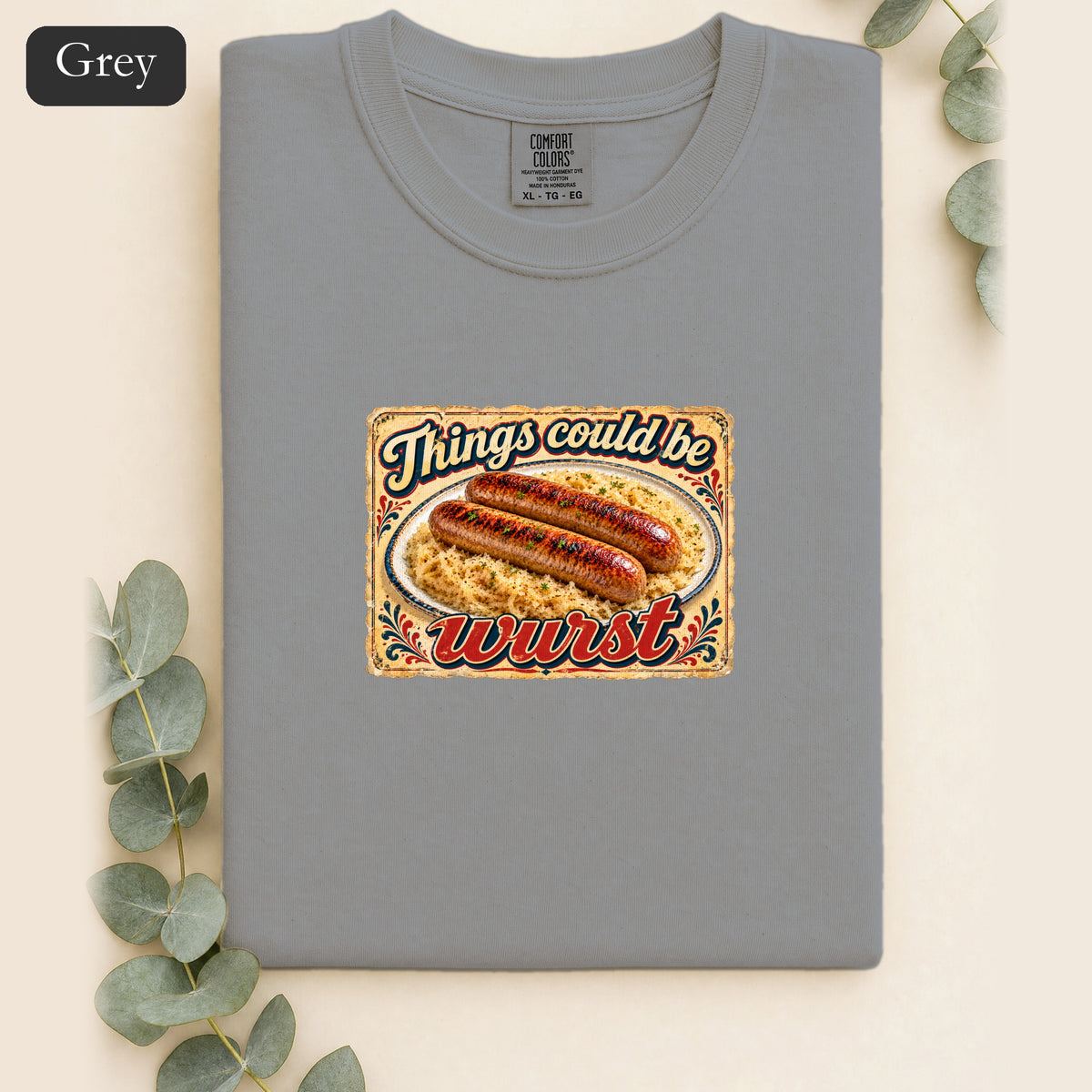 Things Could Be Wurst bratwurst illustration Shirt | vintage diner graphic