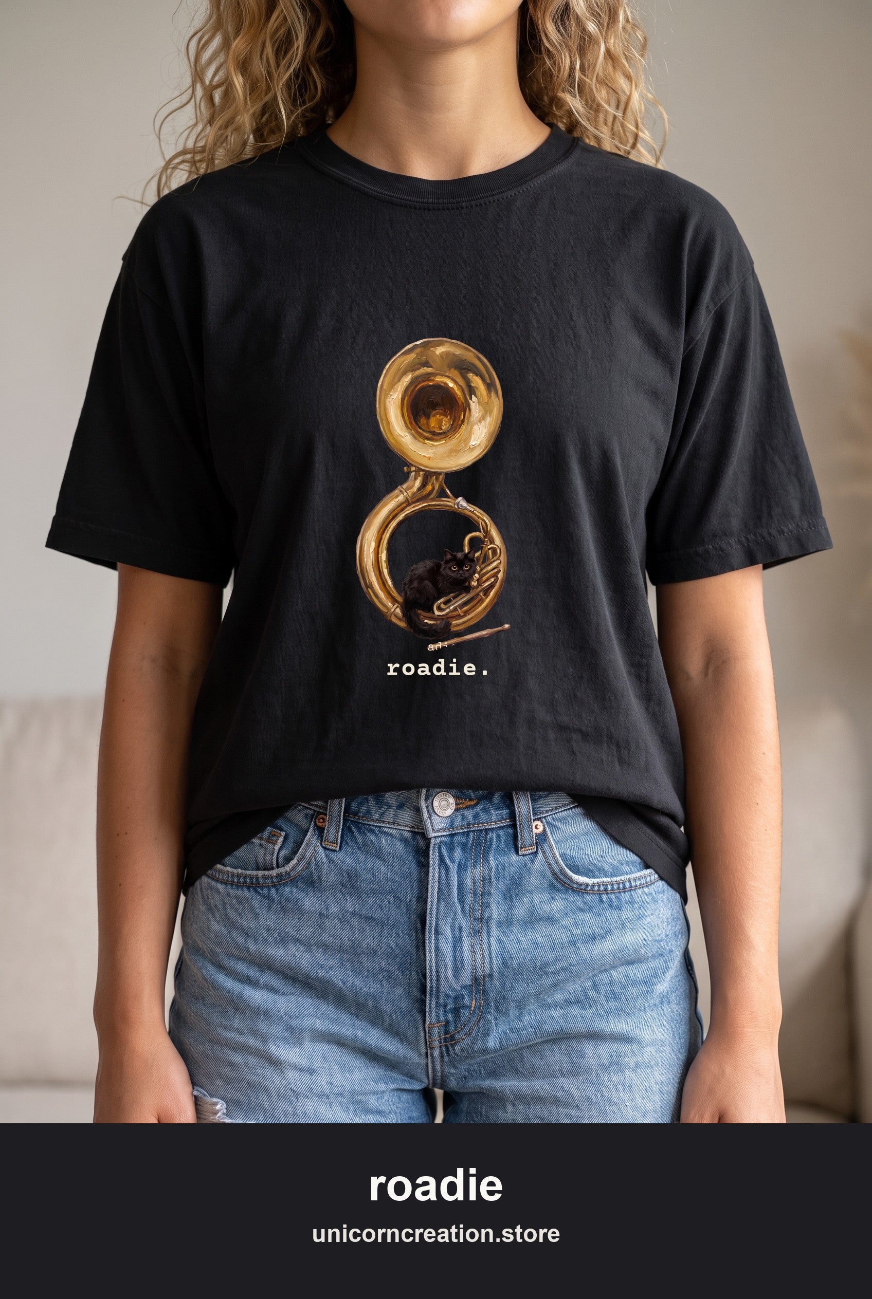 Roadie Cat Sousaphone Shirt, Funny Band Parent Tee, Marching Band Mom Tee, Band Dad Booster Gift