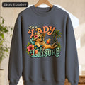 Lady of Leisure Sweatshirt — Retro Tropical Relaxation Crewneck