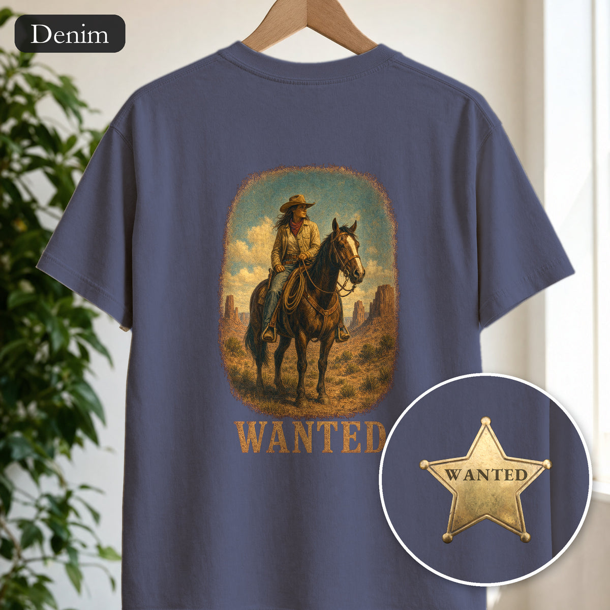 Wanted Cowgirl Shirt, Vintage Western Wanted Poster Tee, Desert Outlaw Tee, Sheriff Star Cowgirl Gift