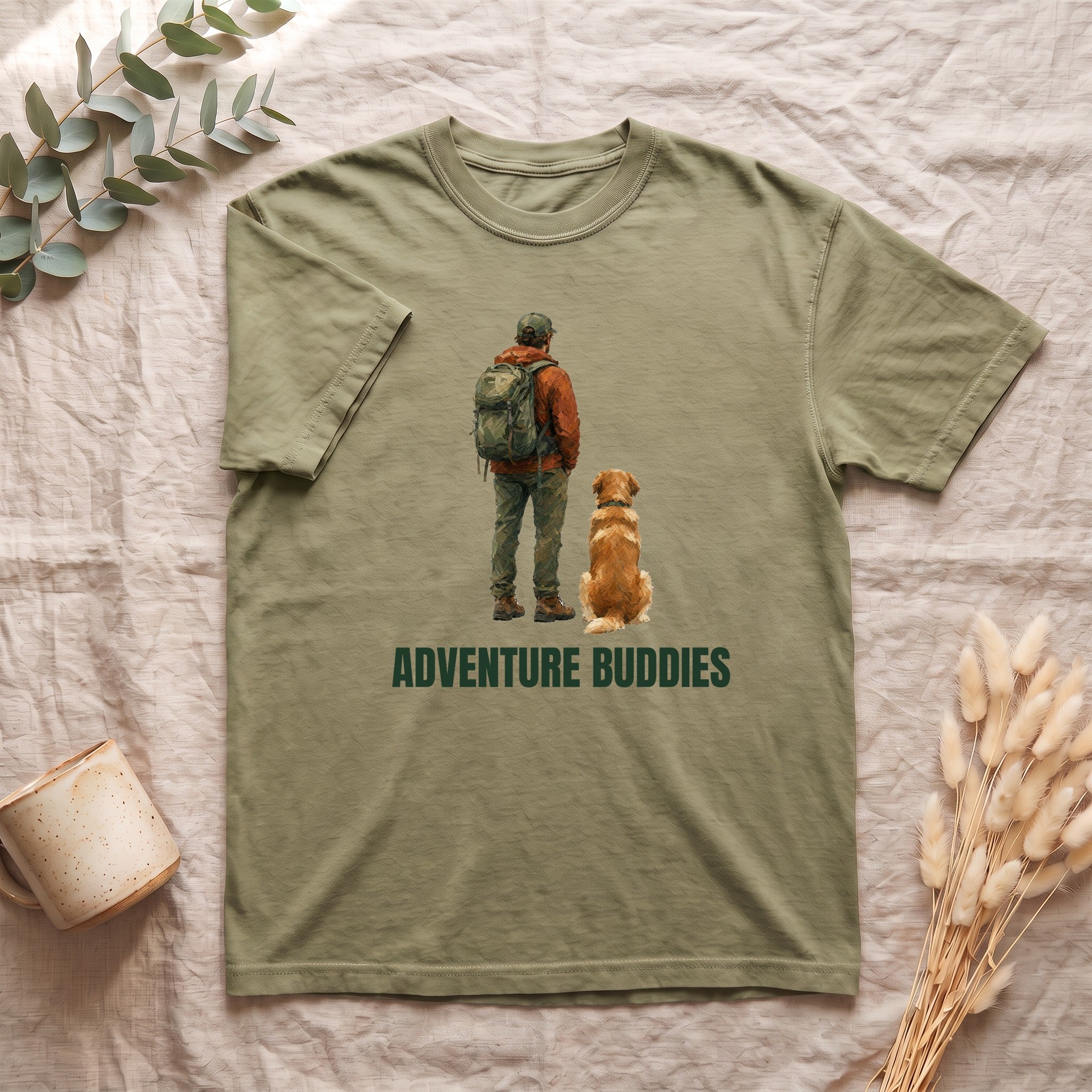 Adventure Buddies Shirt, Dog and Human Hiking Tee, Matching Dog Owner Gift, Painterly Outdoor Sweatshirt