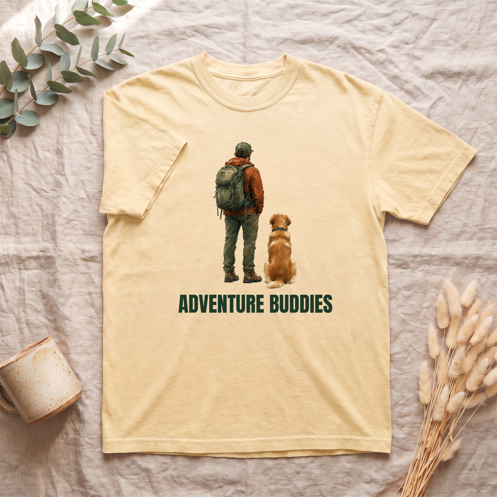 Adventure Buddies Shirt, Dog and Human Hiking Tee, Matching Dog Owner Gift, Painterly Outdoor Sweatshirt