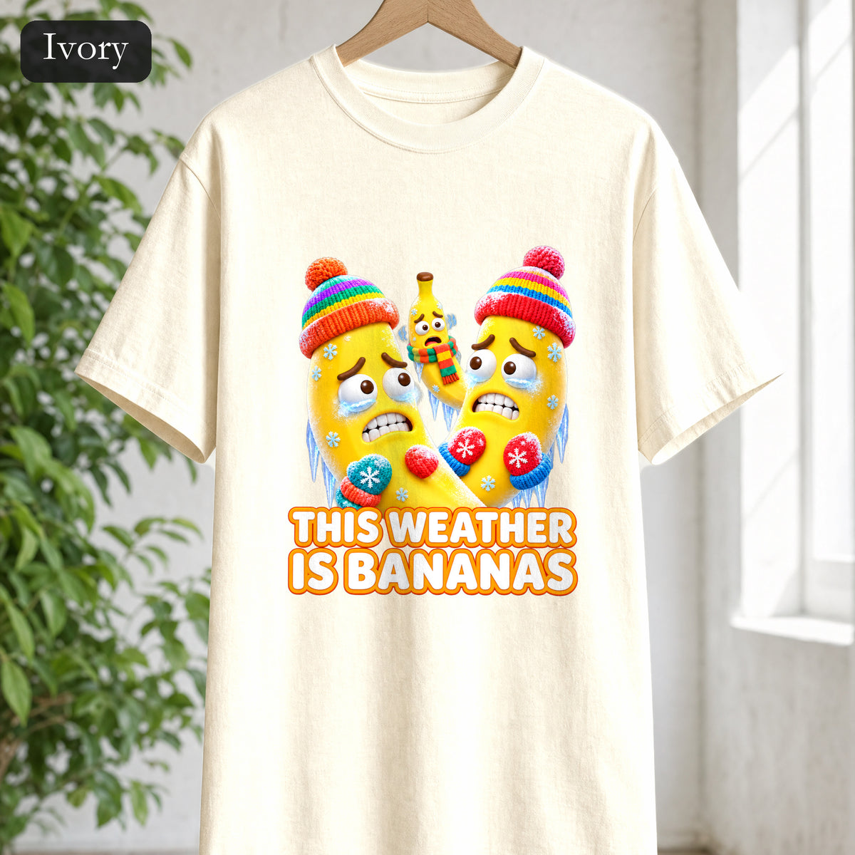 This Weather Is Bananas Shirt, Funny Freezing Banana Tee, Winter Fruit Pun Gift, Cold Weather Humor Sweatshirt