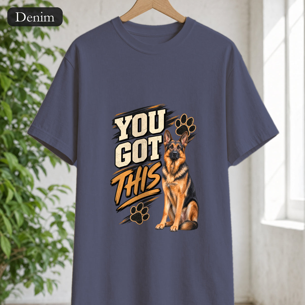 You Got This German Shepherd Shirt, GSD Dog Lover Motivational Tee, Encouragement Dog Mom Gift, Painterly Dog Shirt