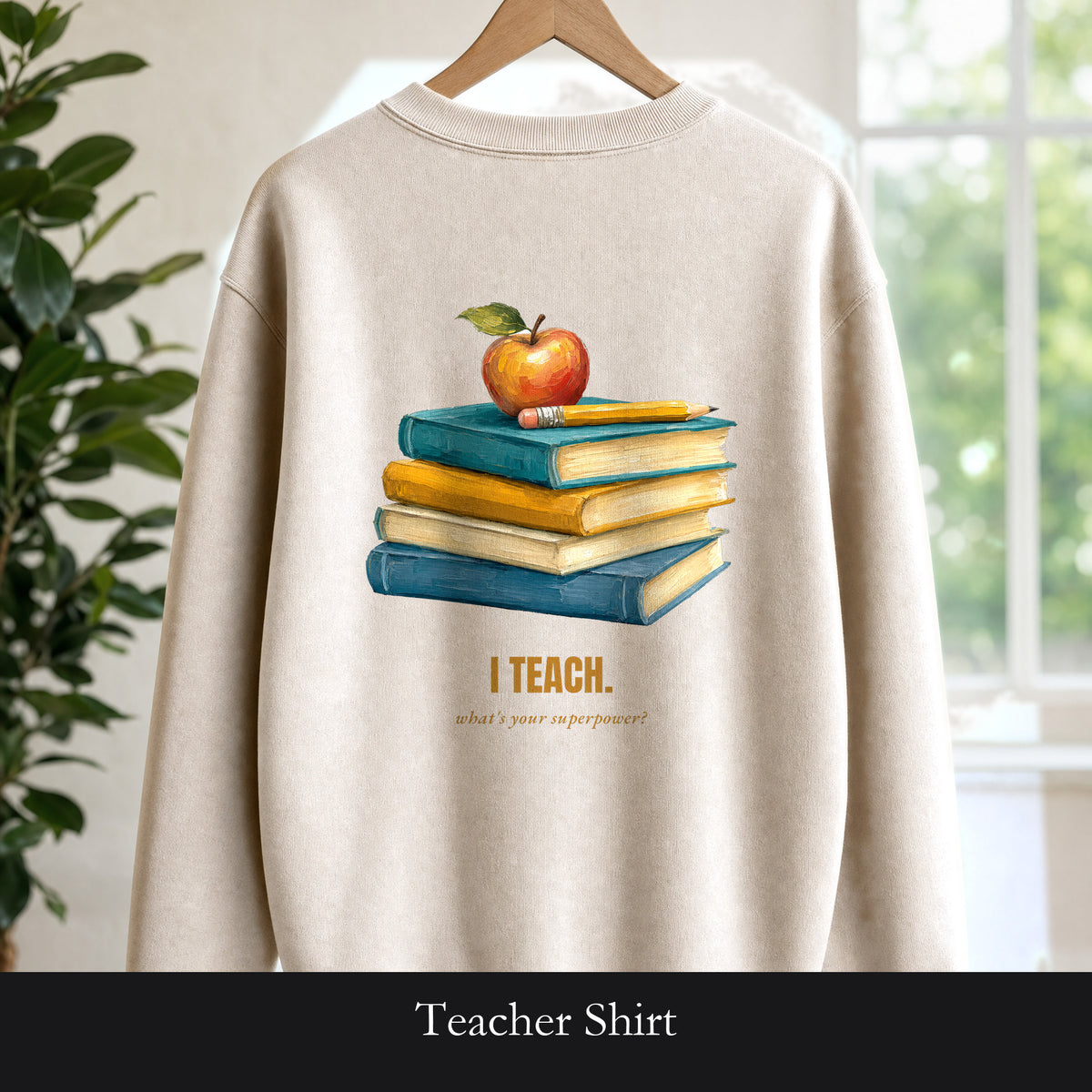 Teacher Shirt, I Teach What's Your Superpower Tee, Teacher Appreciation Gift, Painterly Back to School Sweatshirt