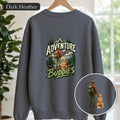 Adventure Buddies Shirt, Dog and Human Hiking Tee, Matching Dog Owner Gift, Painterly Outdoor Sweatshirt