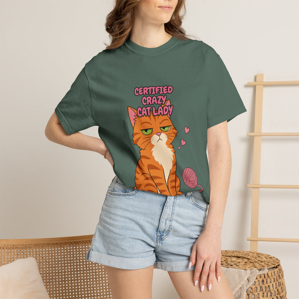 Certified Crazy Cat Lady Shirt, Orange Cat Mom Tee, Ginger Cat Lover Gift, Funny Cat Owner Sweatshirt