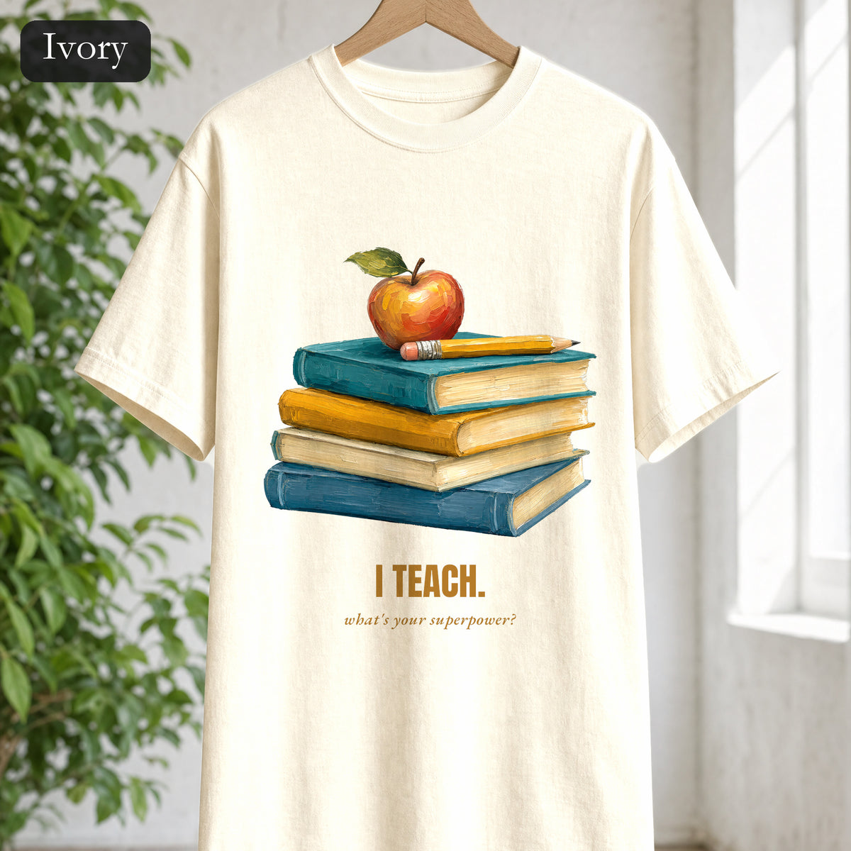 Teacher Shirt, I Teach What's Your Superpower Tee, Teacher Appreciation Gift, Painterly Back to School Sweatshirt