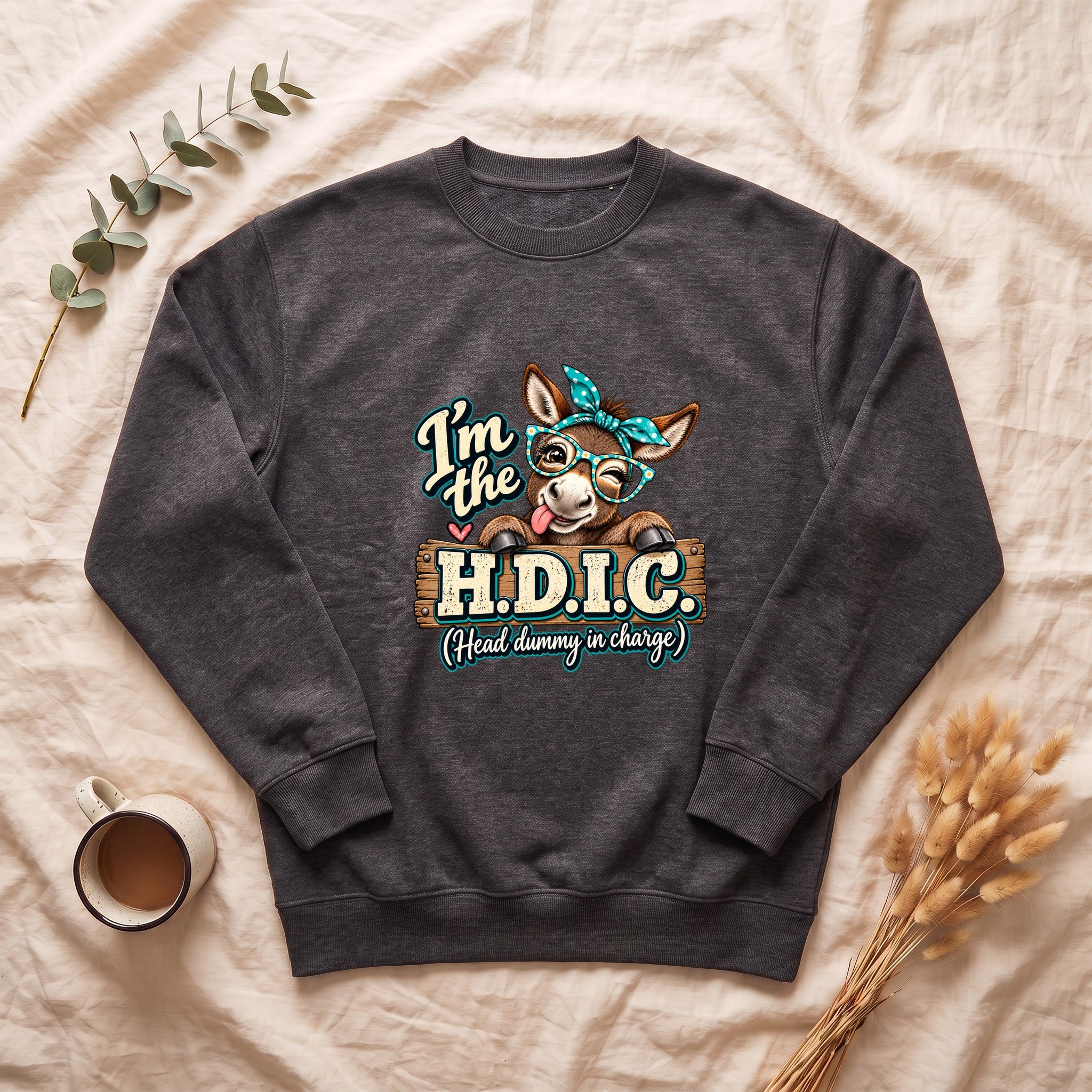 I'm the H.D.I.C. sweatshirt | Funny donkey graphic, retro colors