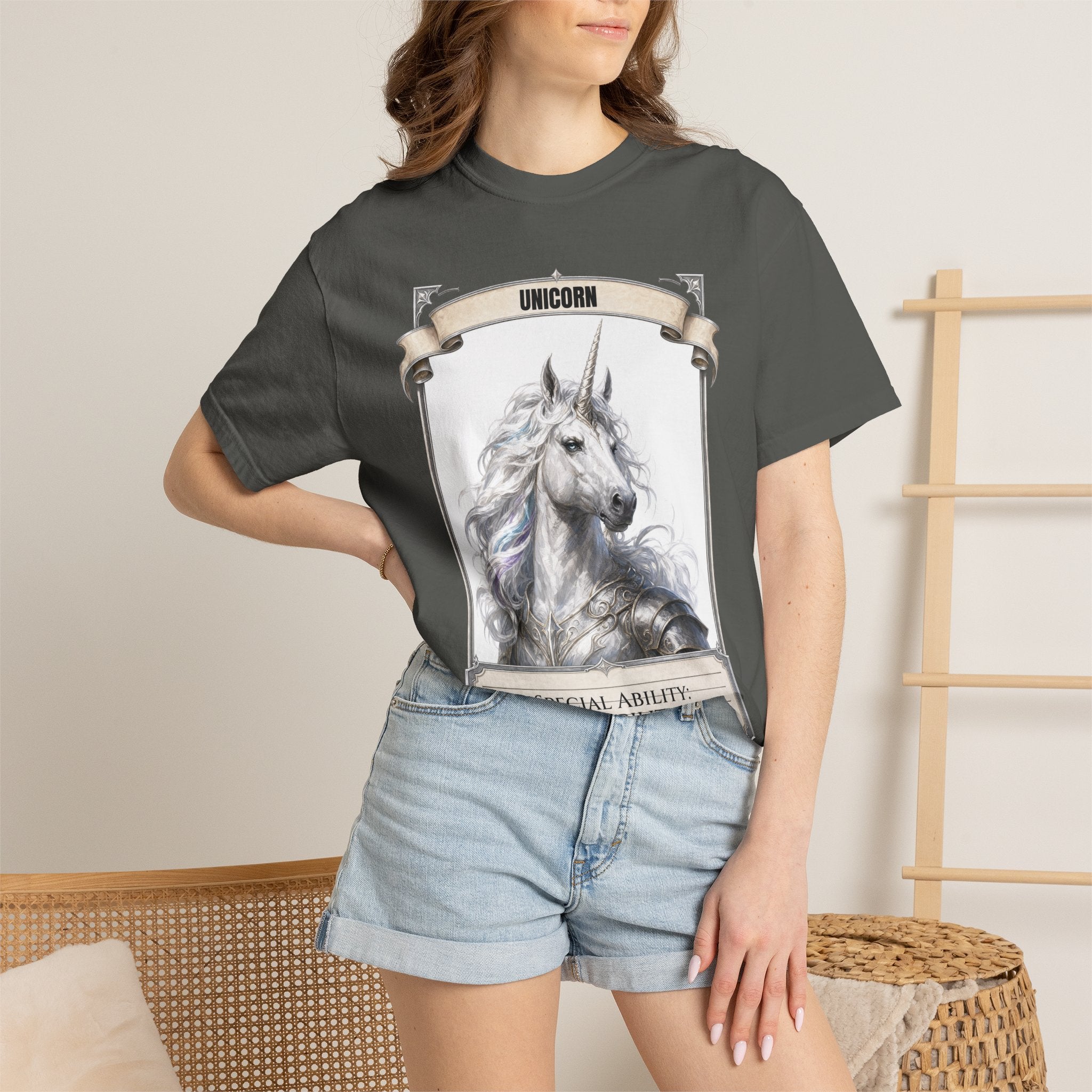 Unicorn Invisibility Stat Card Shirt, Funny RPG Gamer Tee, Tabletop D20 Fantasy Gift, Dungeon Dice Sweatshirt