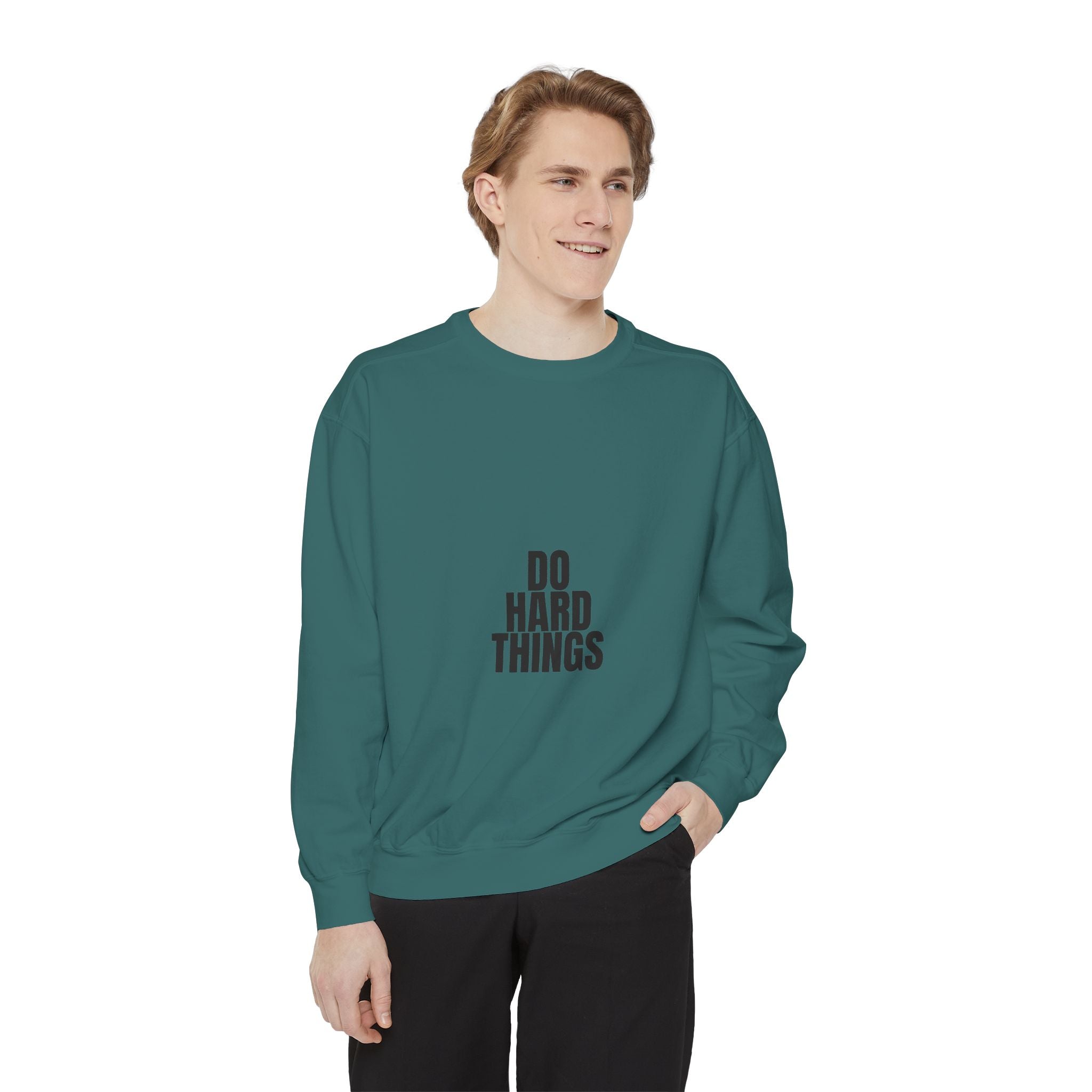 Do Hard Things Shirt, Minimalist Motivational Tee, Gym Fitness Mindset Gift, Bold Typography Sweatshirt