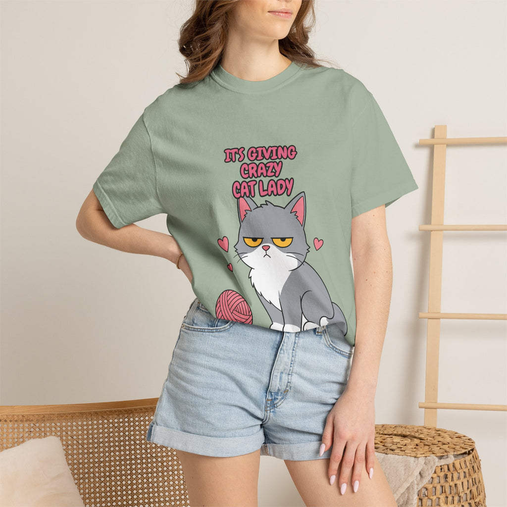 It's Giving Crazy Cat Lady Shirt, Grey Cat Mom Tee, Cat Lover Gift, Funny Cat Owner Sweatshirt
